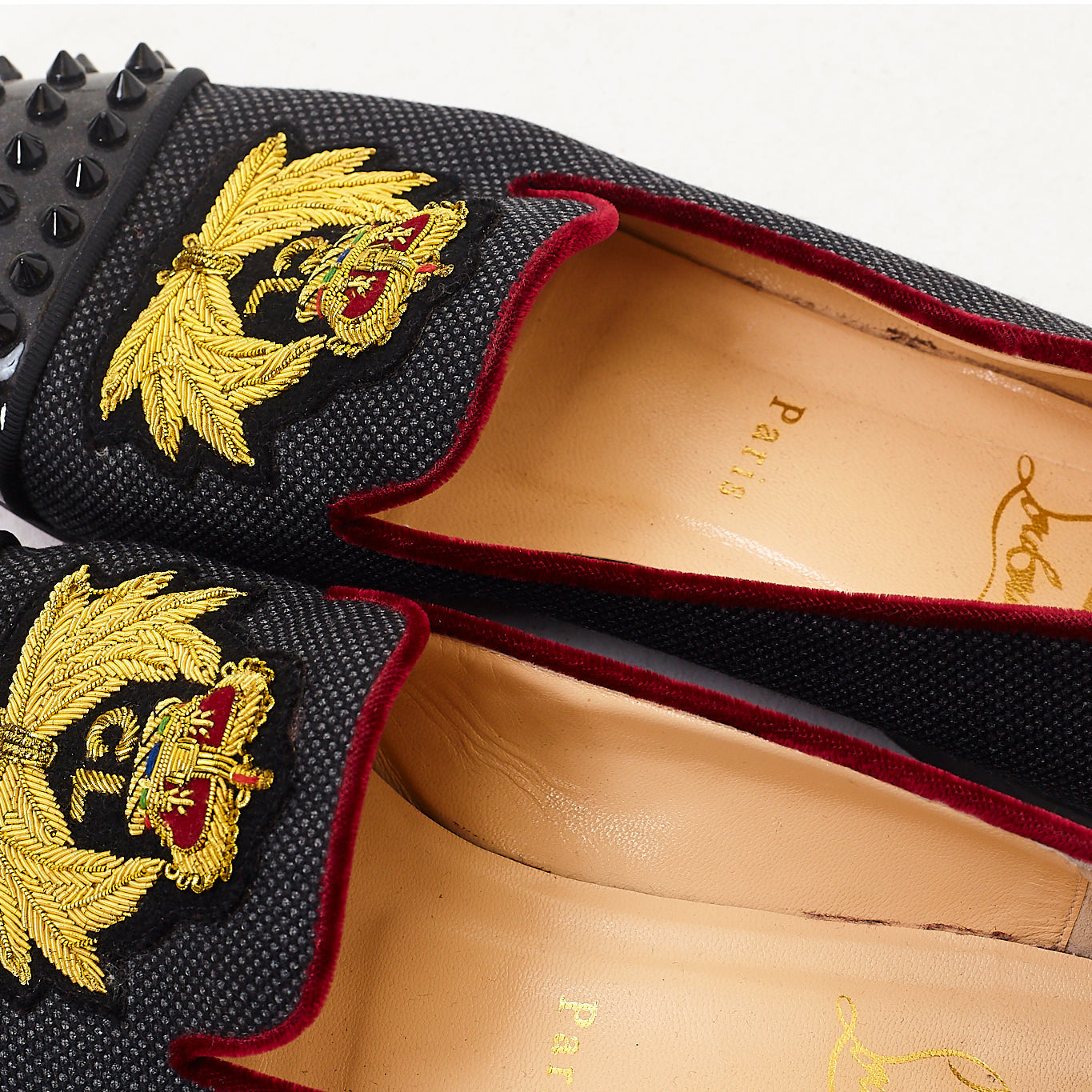Studded Cap Toe Crest Loafers