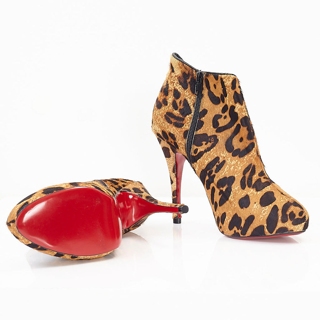 Leopard Pony Hair Ankle Boots