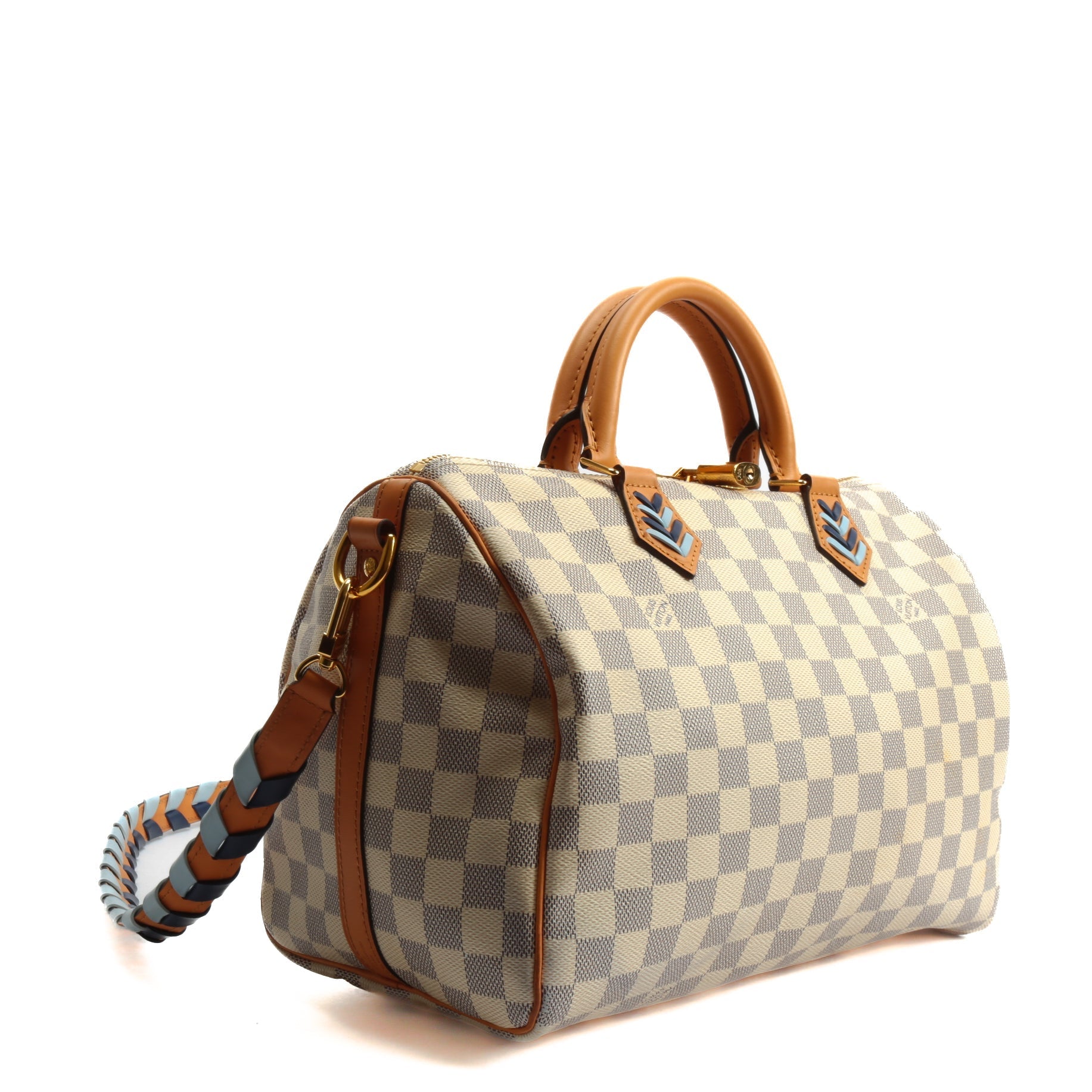 LOUIS VUITTON Speedy 30 Bandoulier Braided Damier Azur