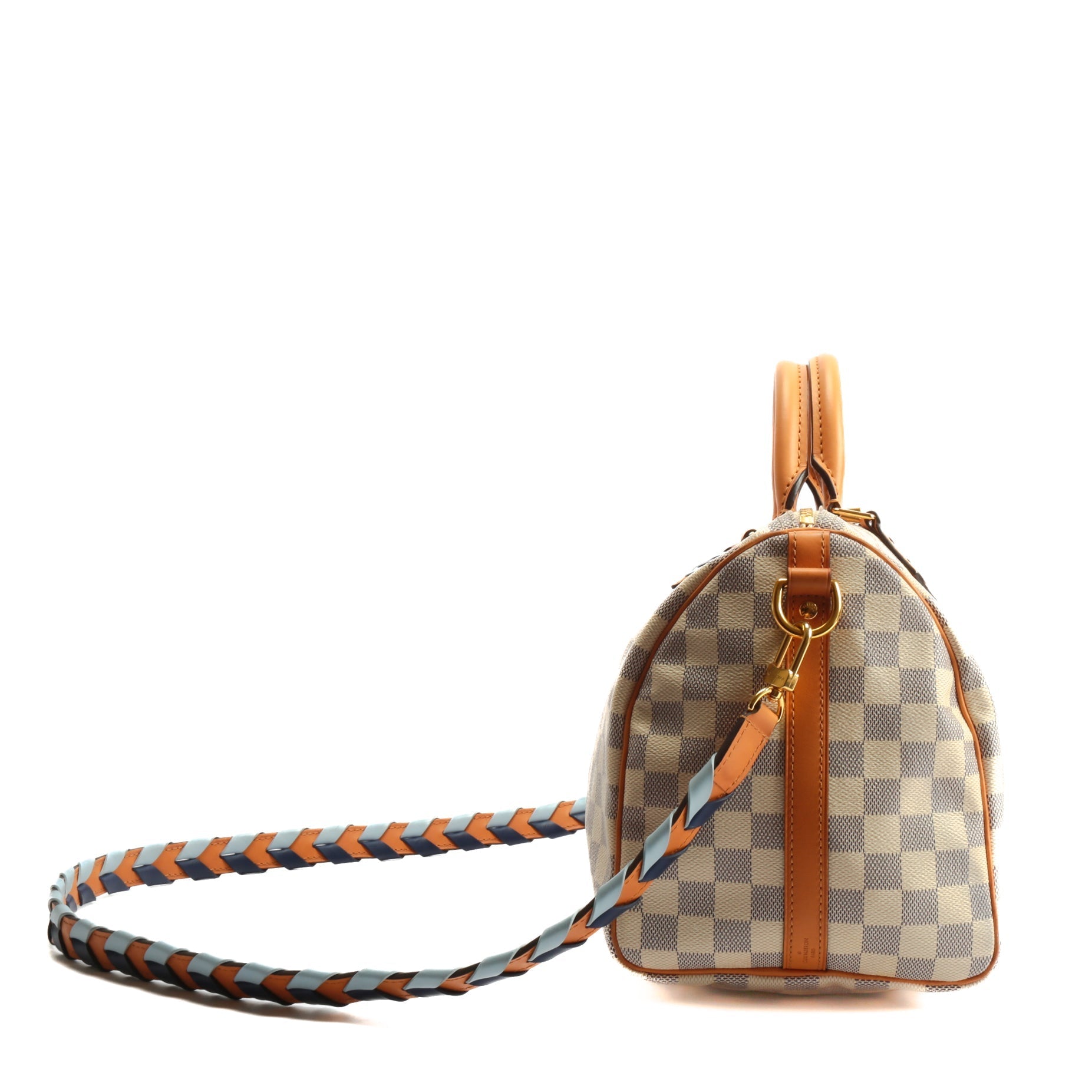 LOUIS VUITTON Speedy 30 Bandoulier Braided Damier Azur