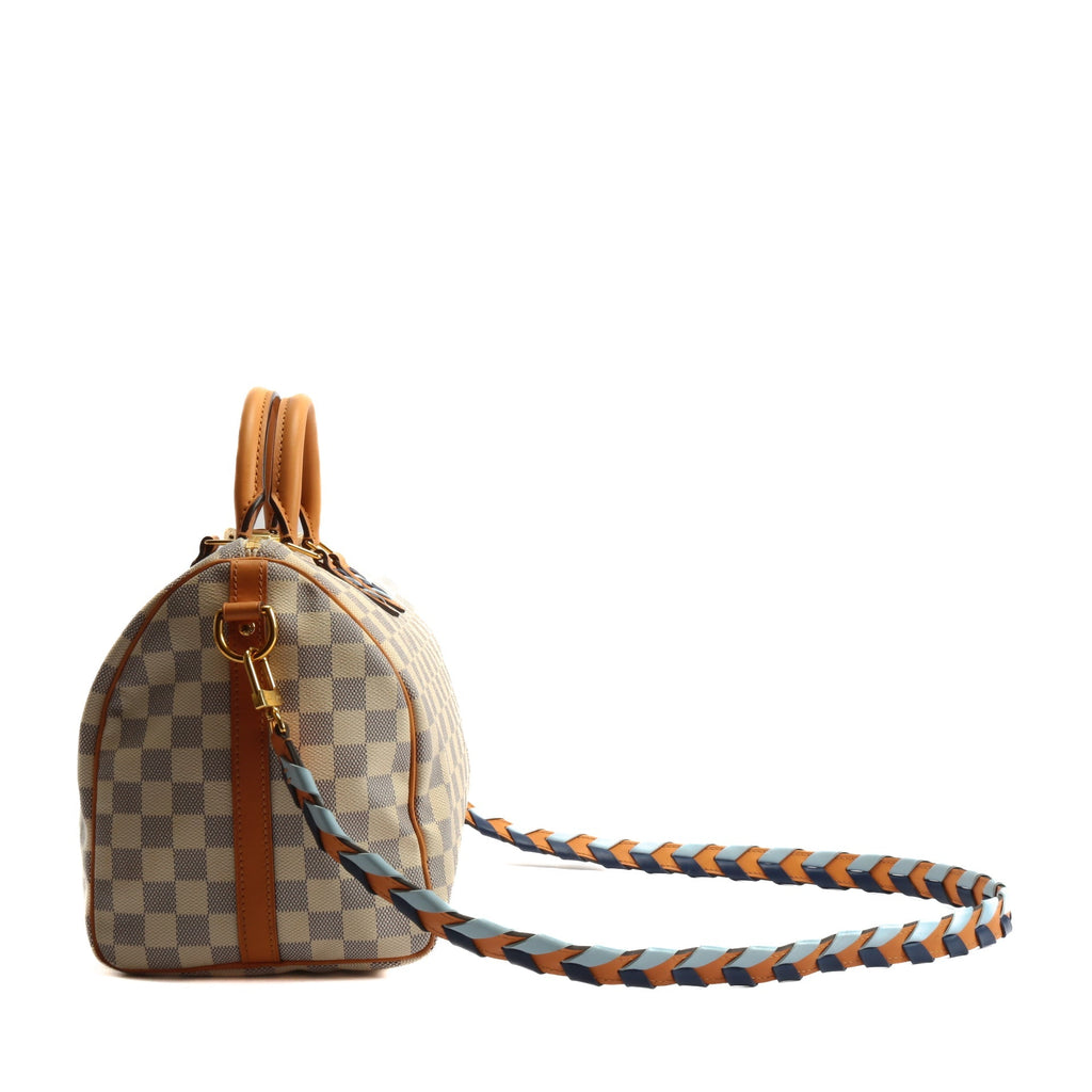 LOUIS VUITTON Speedy 30 Bandoulier Braided Damier Azur