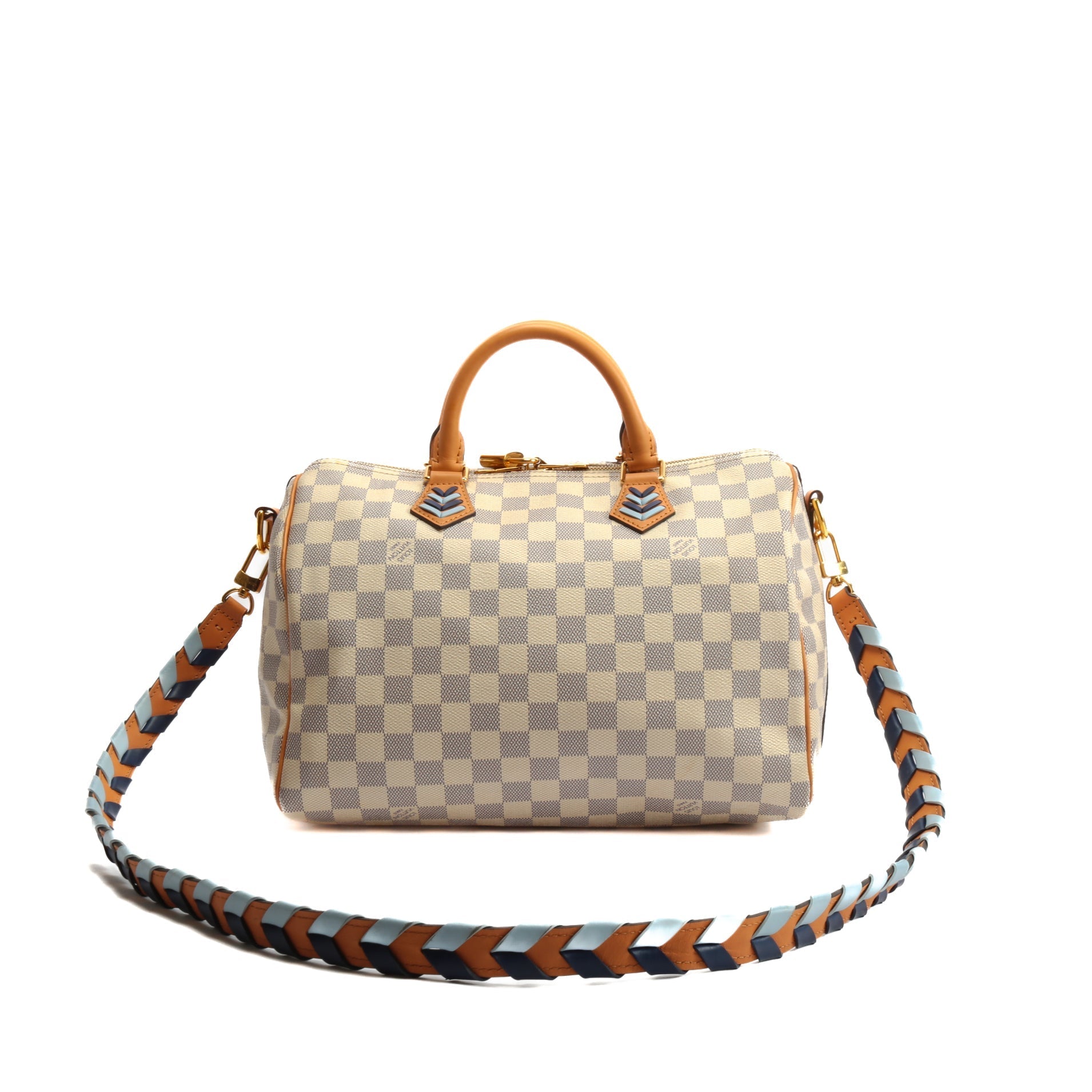 LOUIS VUITTON Speedy 30 Bandoulier Braided Damier Azur