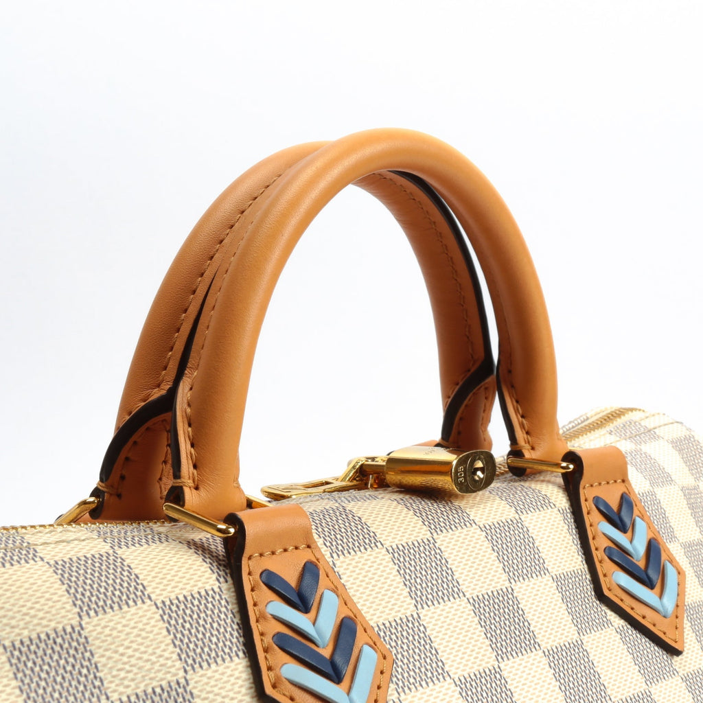 LOUIS VUITTON Speedy 30 Bandoulier Braided Damier Azur