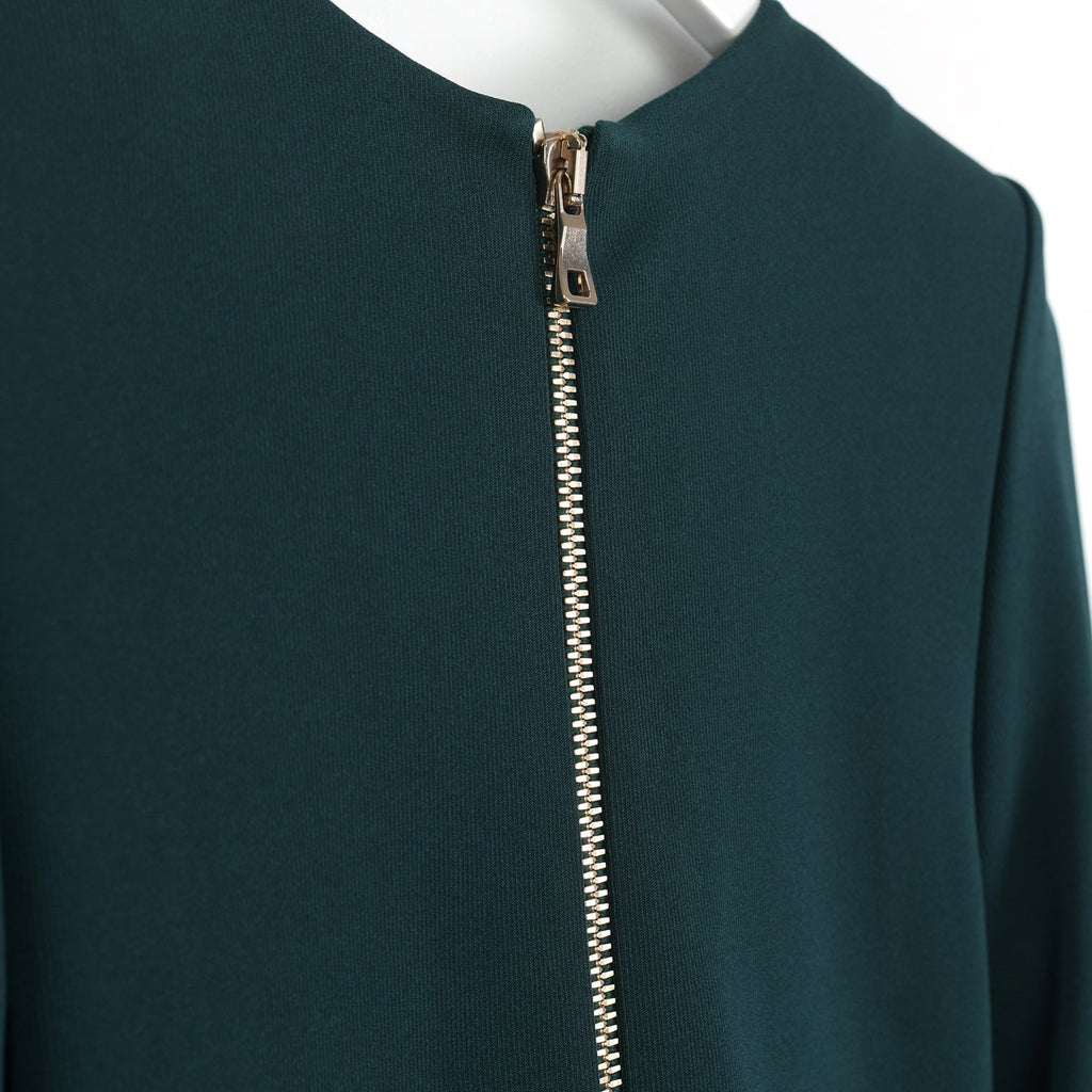 Green Long Sleeve Ruffle Dress
