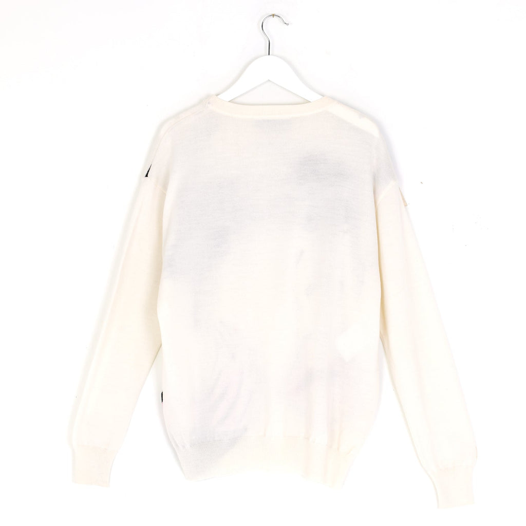 White Pop Art Knitted Sweater