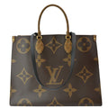 LOUIS VUITTON Onthego GM Giant Monogram Canvas Tote Shoulder Bag Brown