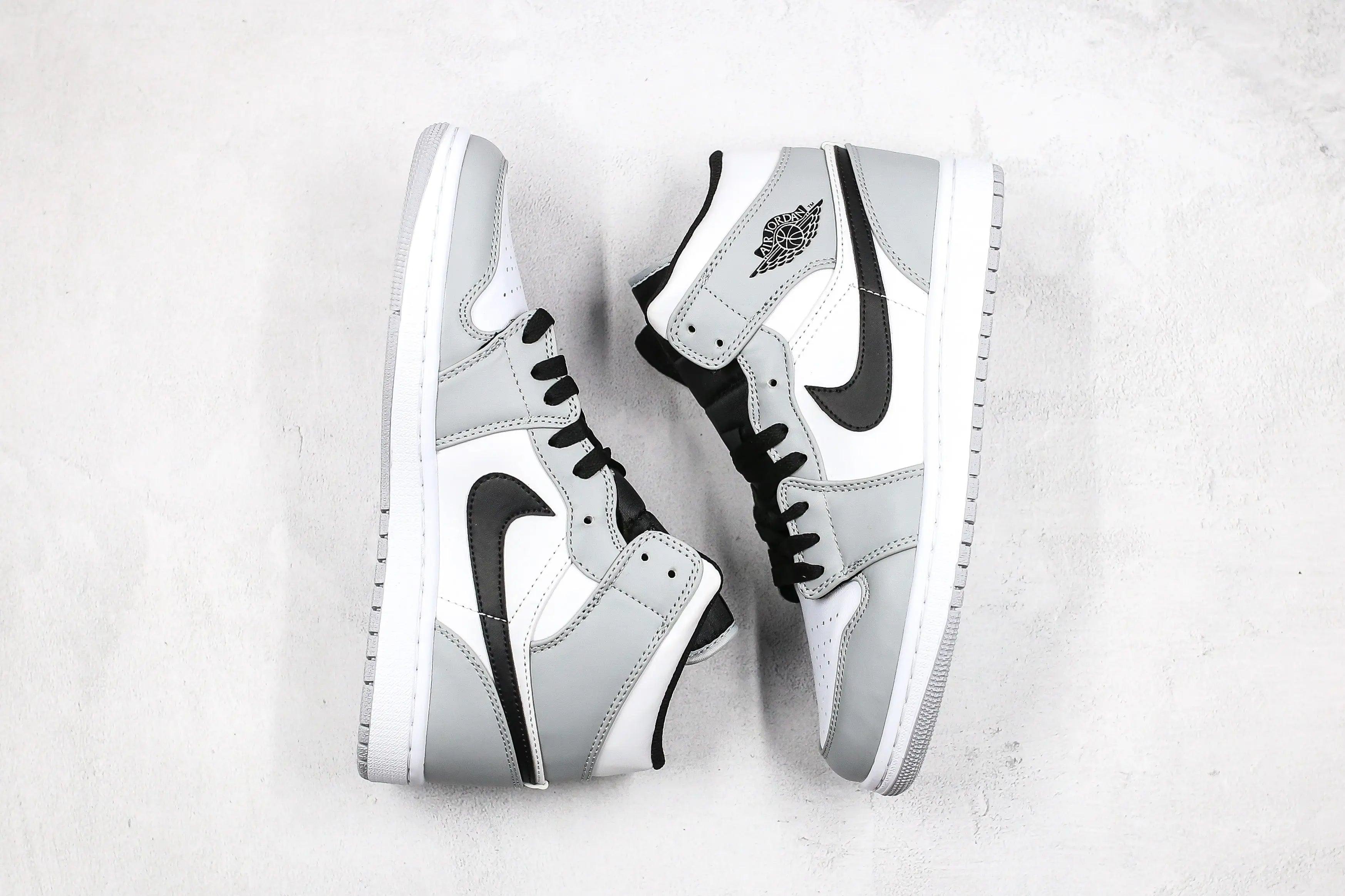 Designer Jordan 1 Mid Ã¢â‚¬Å“Light Smoke GreyÃ¢â‚¬Â High Q ( Customs And Box ), Jordan 1 Sneakers FREE SHIPPING