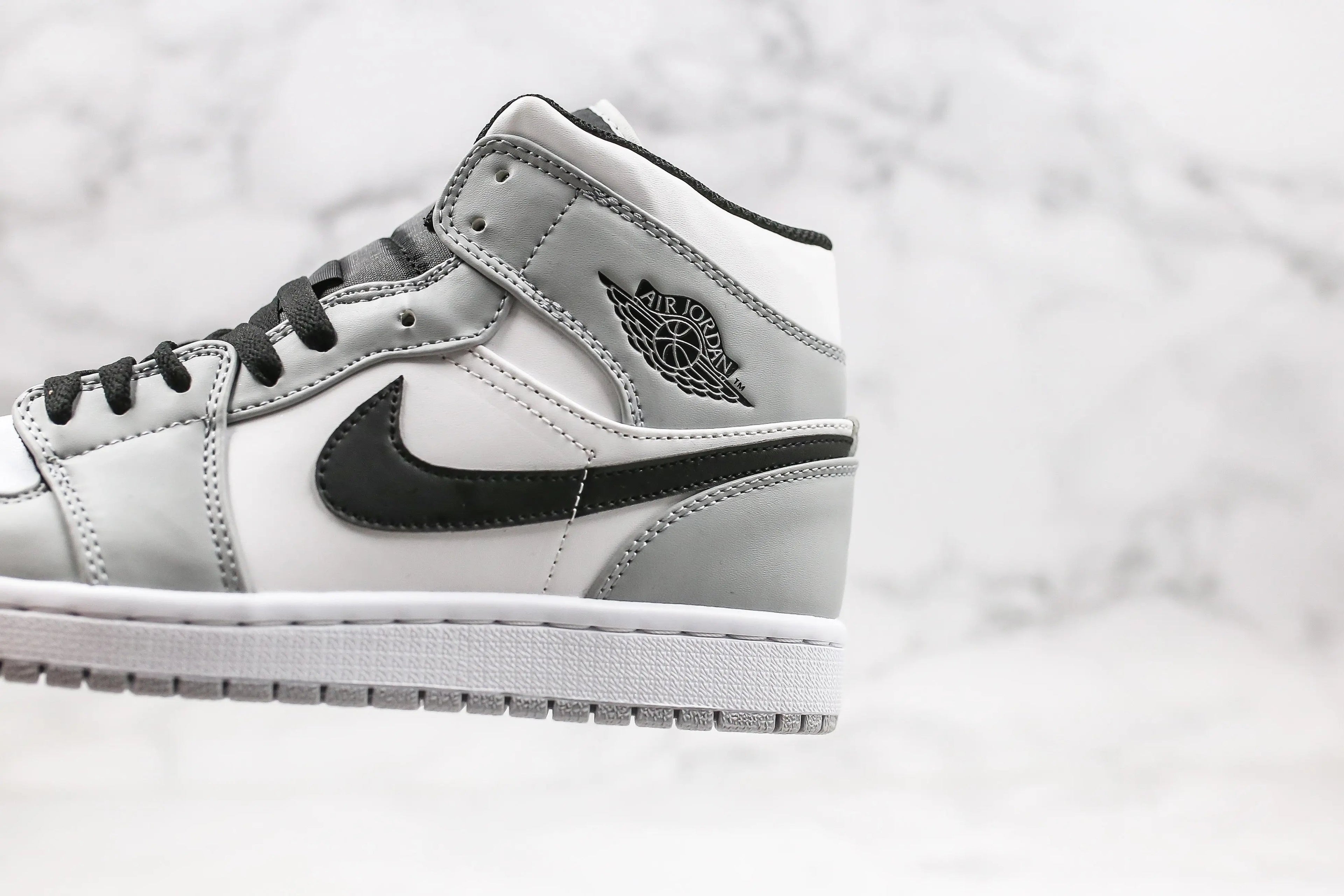 Designer Jordan 1 Mid Ã¢â‚¬Å“Light Smoke GreyÃ¢â‚¬Â High Q ( Customs And Box ), Jordan 1 Sneakers FREE SHIPPING