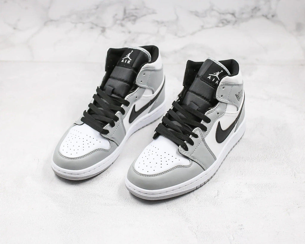 Designer Jordan 1 Mid Ã¢â‚¬Å“Light Smoke GreyÃ¢â‚¬Â High Q ( Customs And Box ), Jordan 1 Sneakers FREE SHIPPING