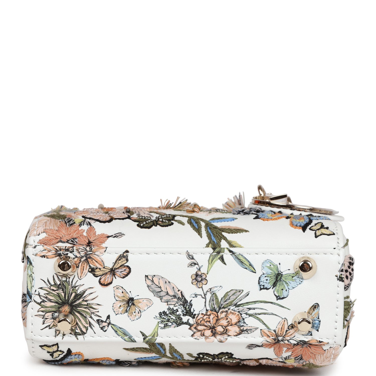 Christian Dior Micro Lady Dior with Small Trunk Multicolor Embroidered Calfskin Light Gold Hardware