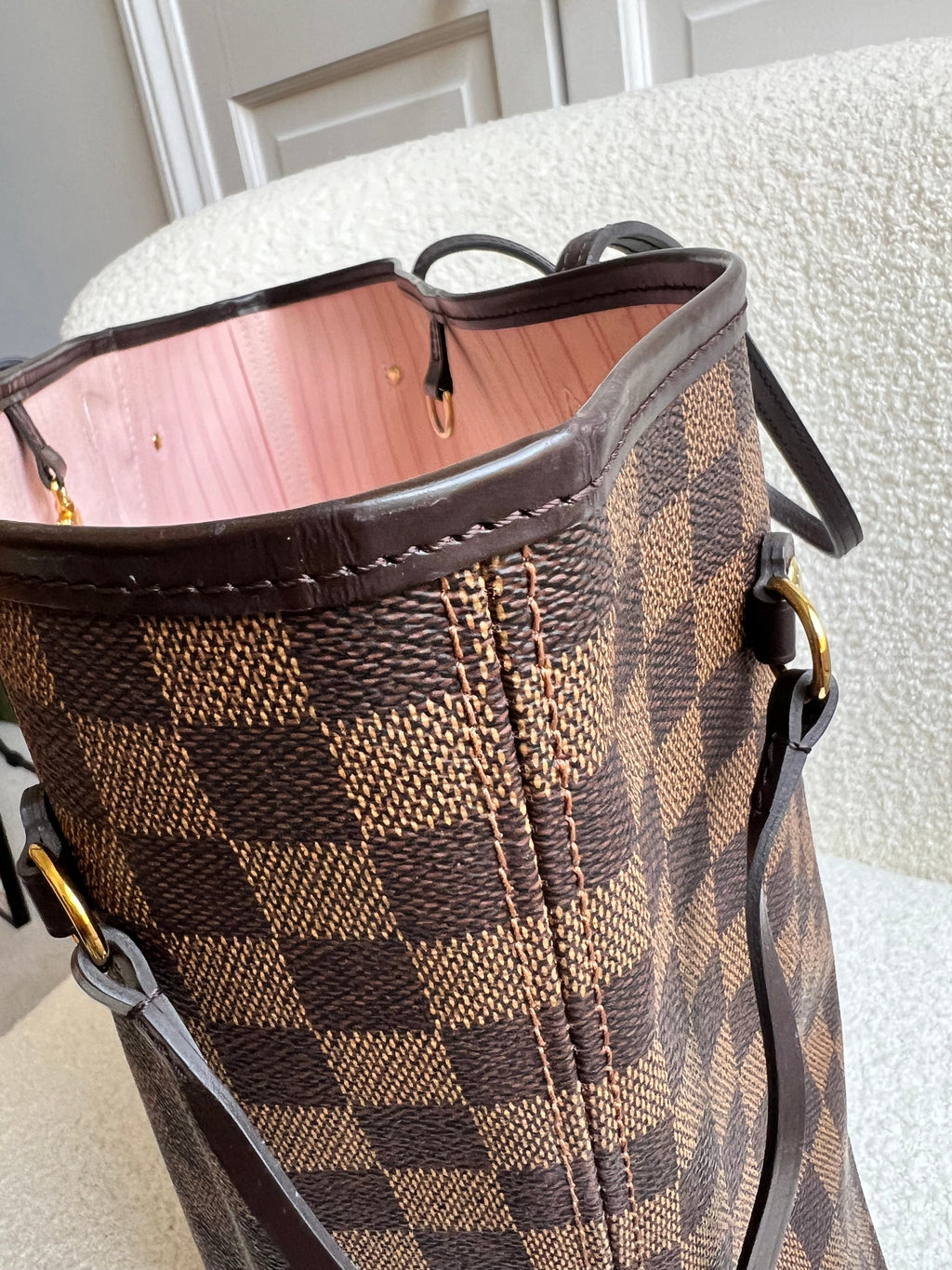 Louis Vuitton Neverfull MM Damier Ebene Rose Ballerine (RRP £1410)