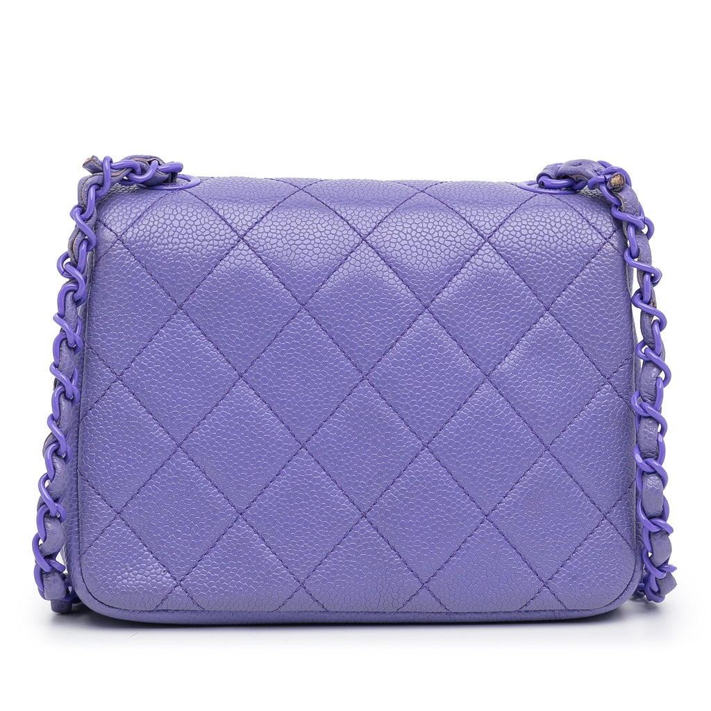 Chanel Incognito Flap Bag Mini Square Purple Caviar