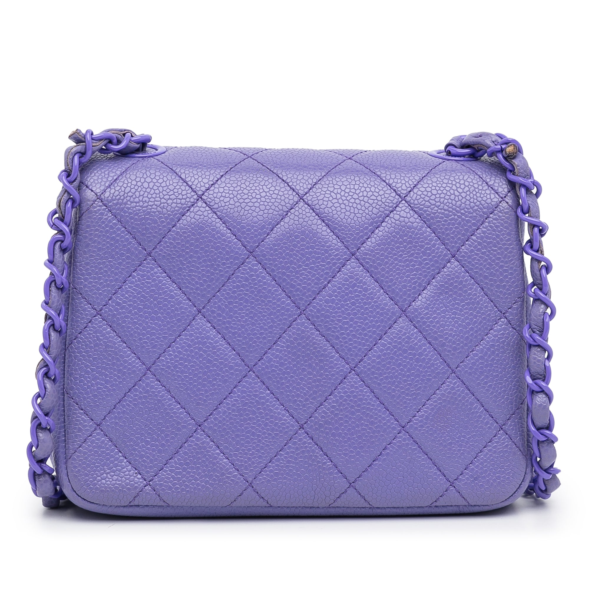 Chanel Incognito Flap Bag Mini Square Purple Caviar
