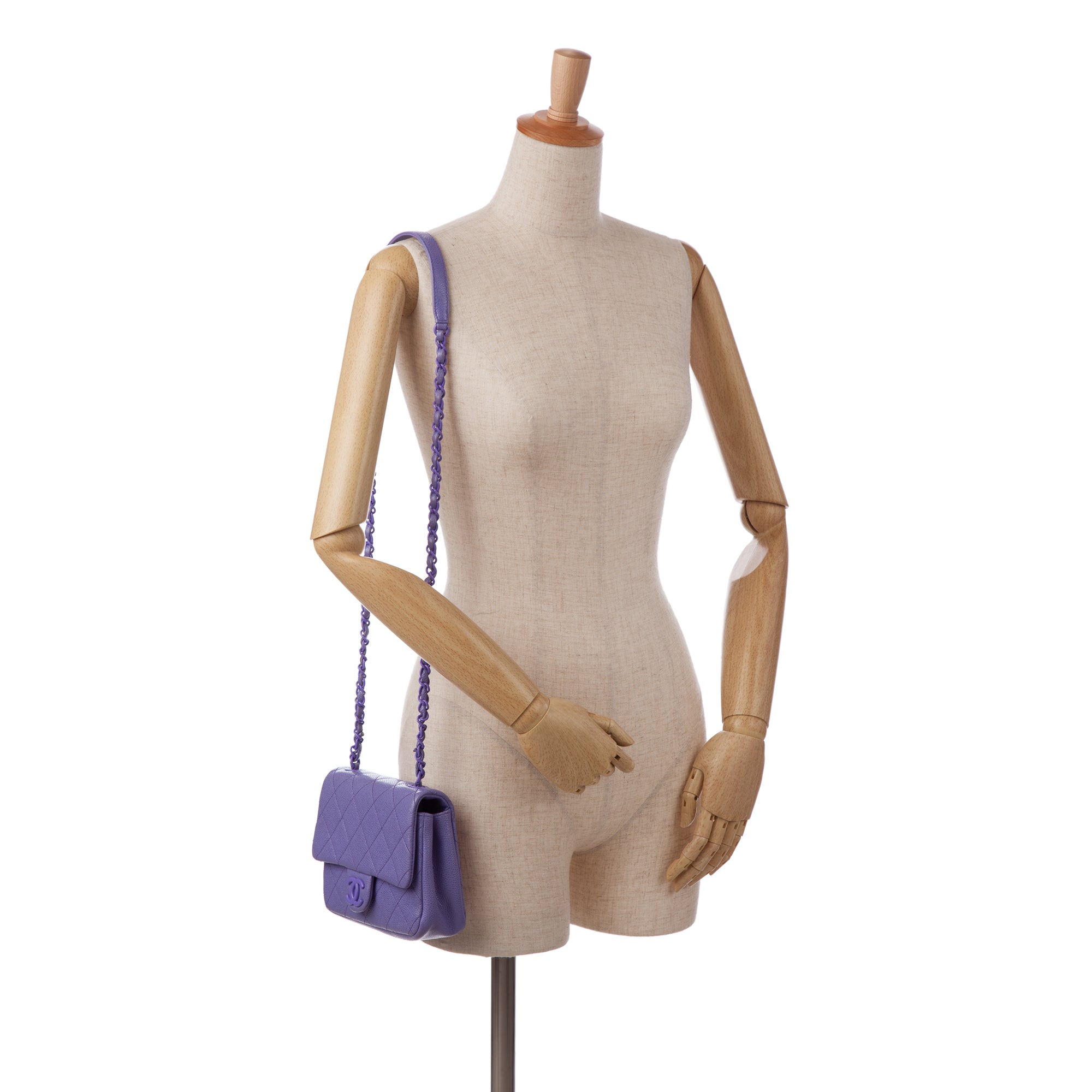 Chanel Incognito Flap Bag Mini Square Purple Caviar