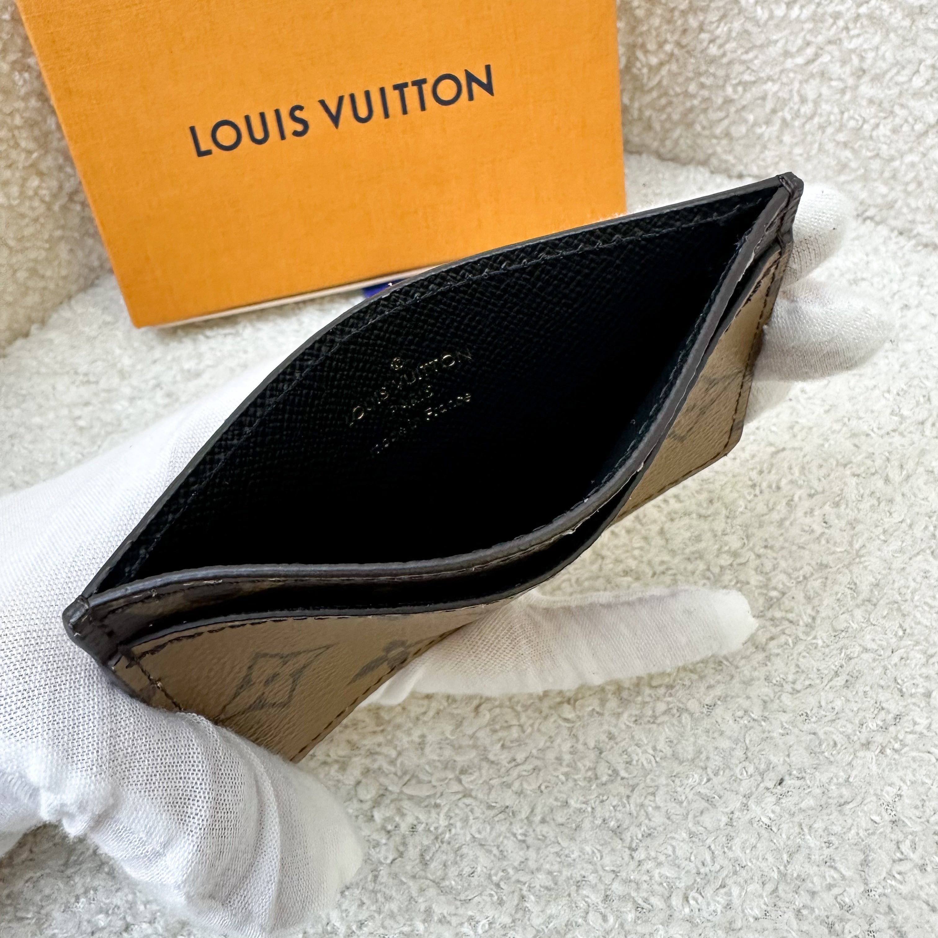 LV Flat Card Holder in Monogram & Reverse Monogram Canvas