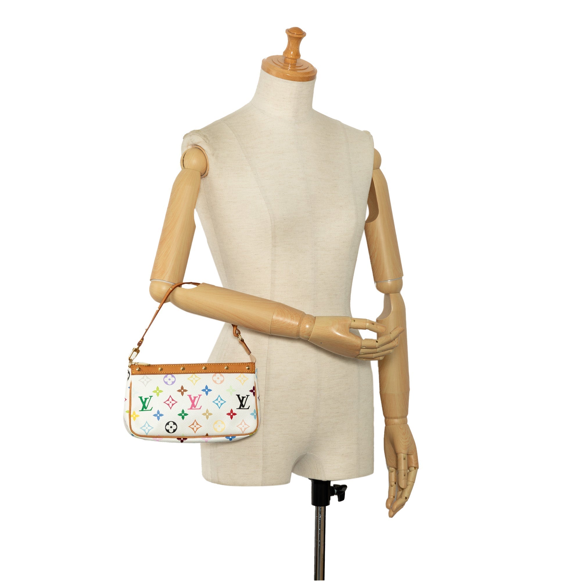 White Louis Vuitton Monogram Multicolore Pochette Accessoires Shoulder Bag