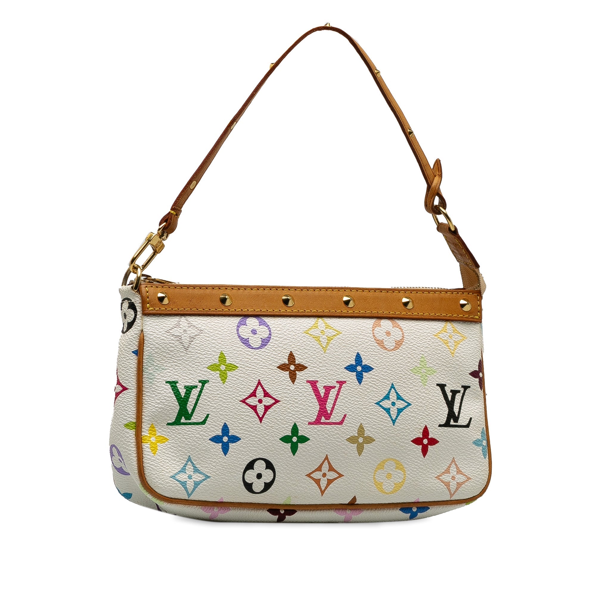 White Louis Vuitton Monogram Multicolore Pochette Accessoires Shoulder Bag