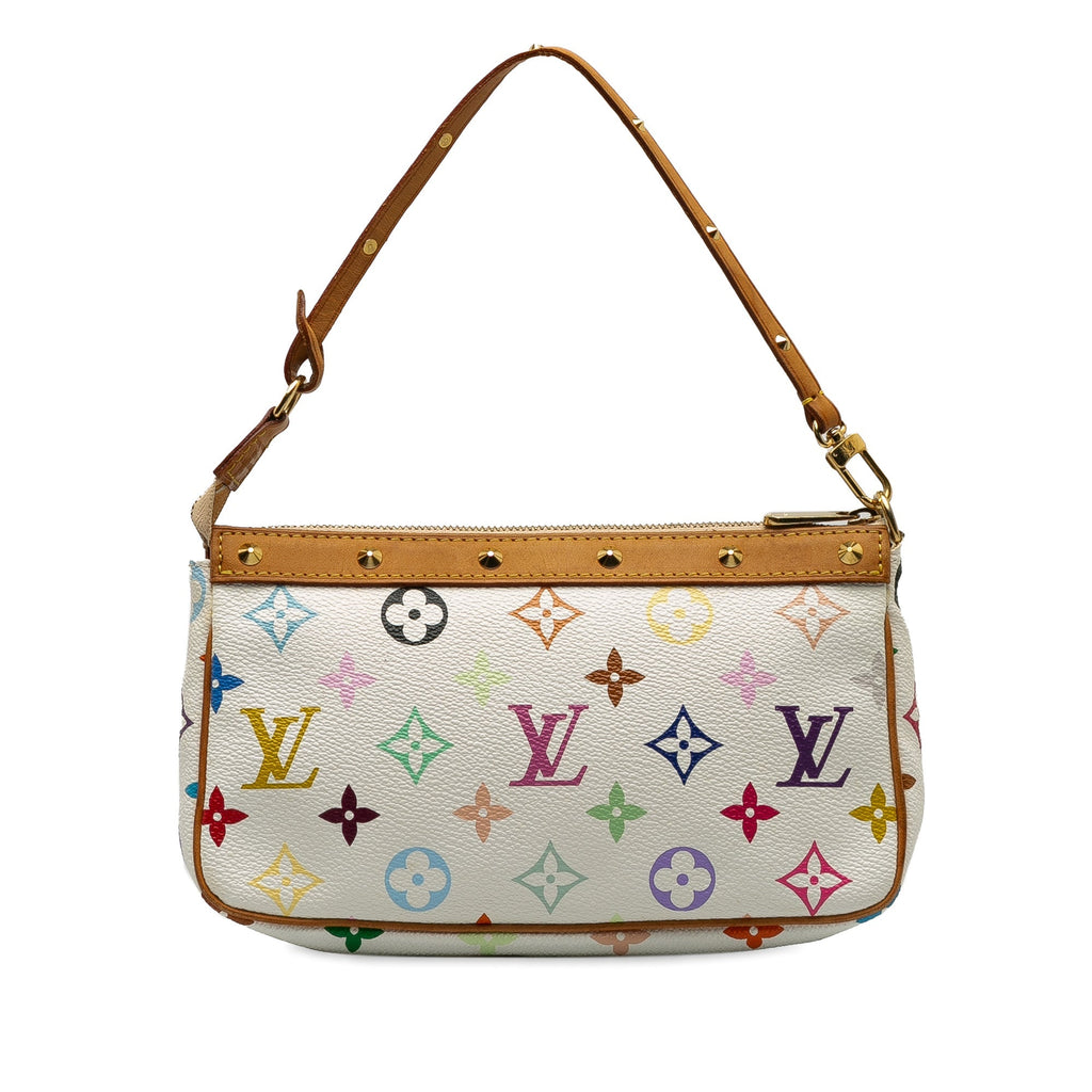 White Louis Vuitton Monogram Multicolore Pochette Accessoires Shoulder Bag