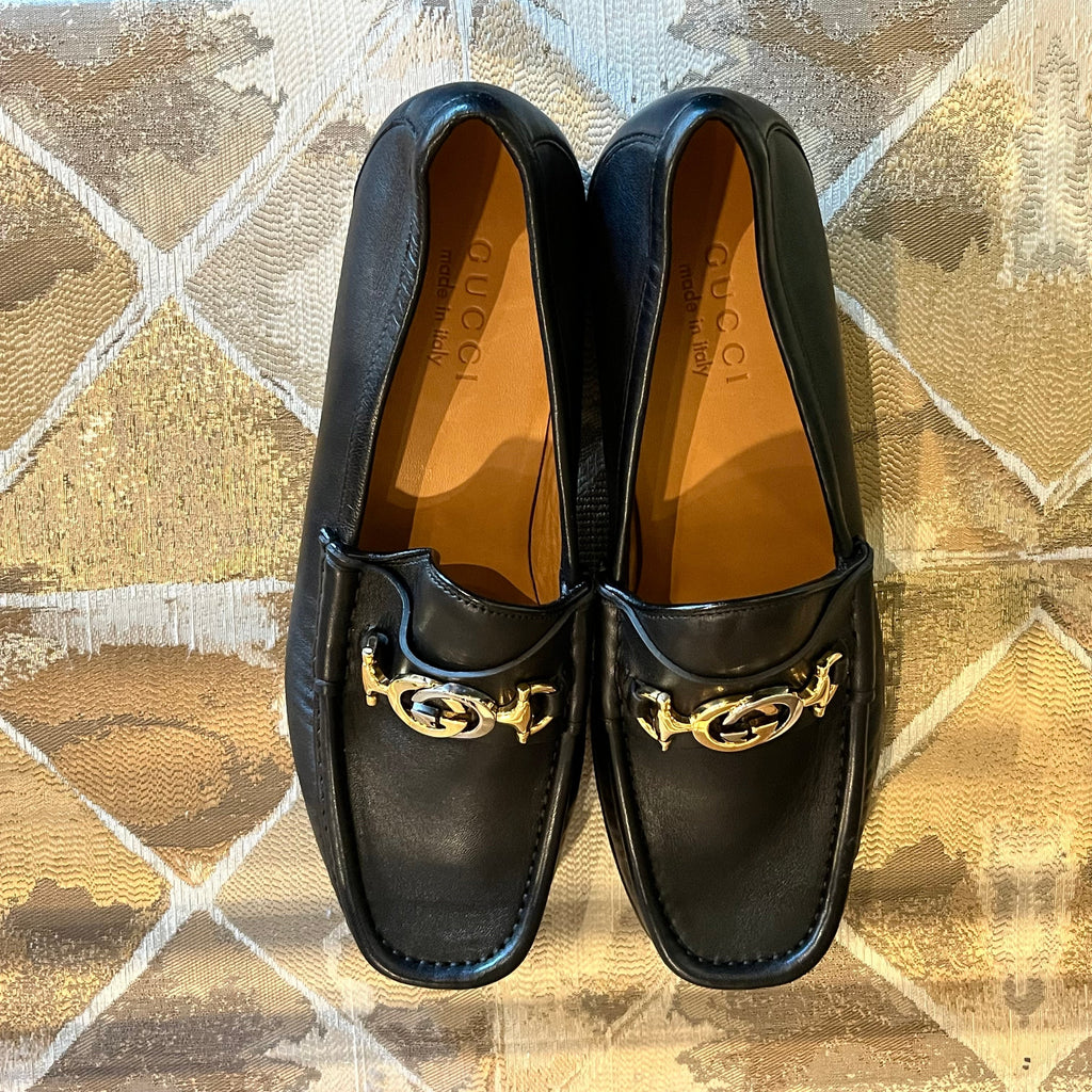 GUCCI Horsebit Leather Loafers MENS SZ7(7.5US)