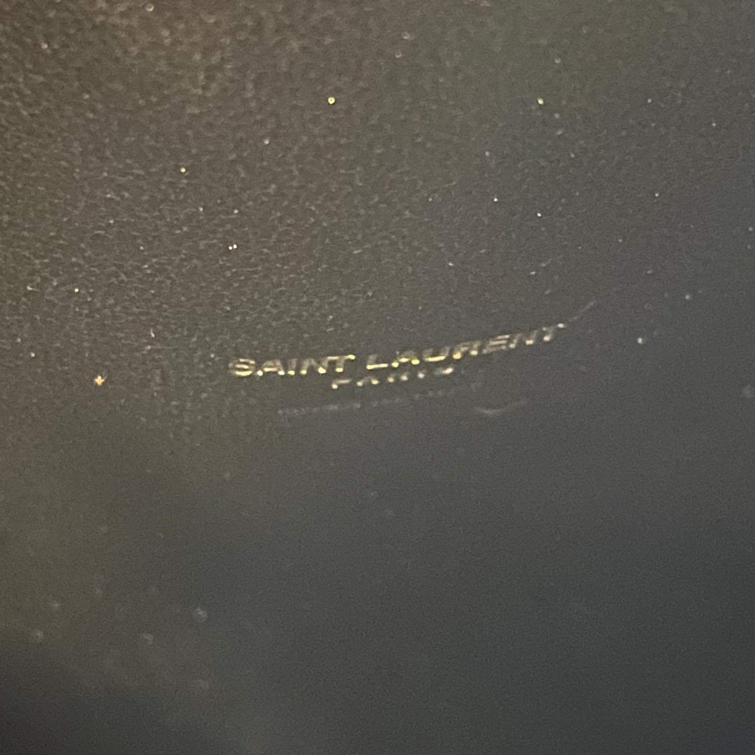 SAINT LAURENT Spazzolato Le Monogram Drawstring Bucket Bag
