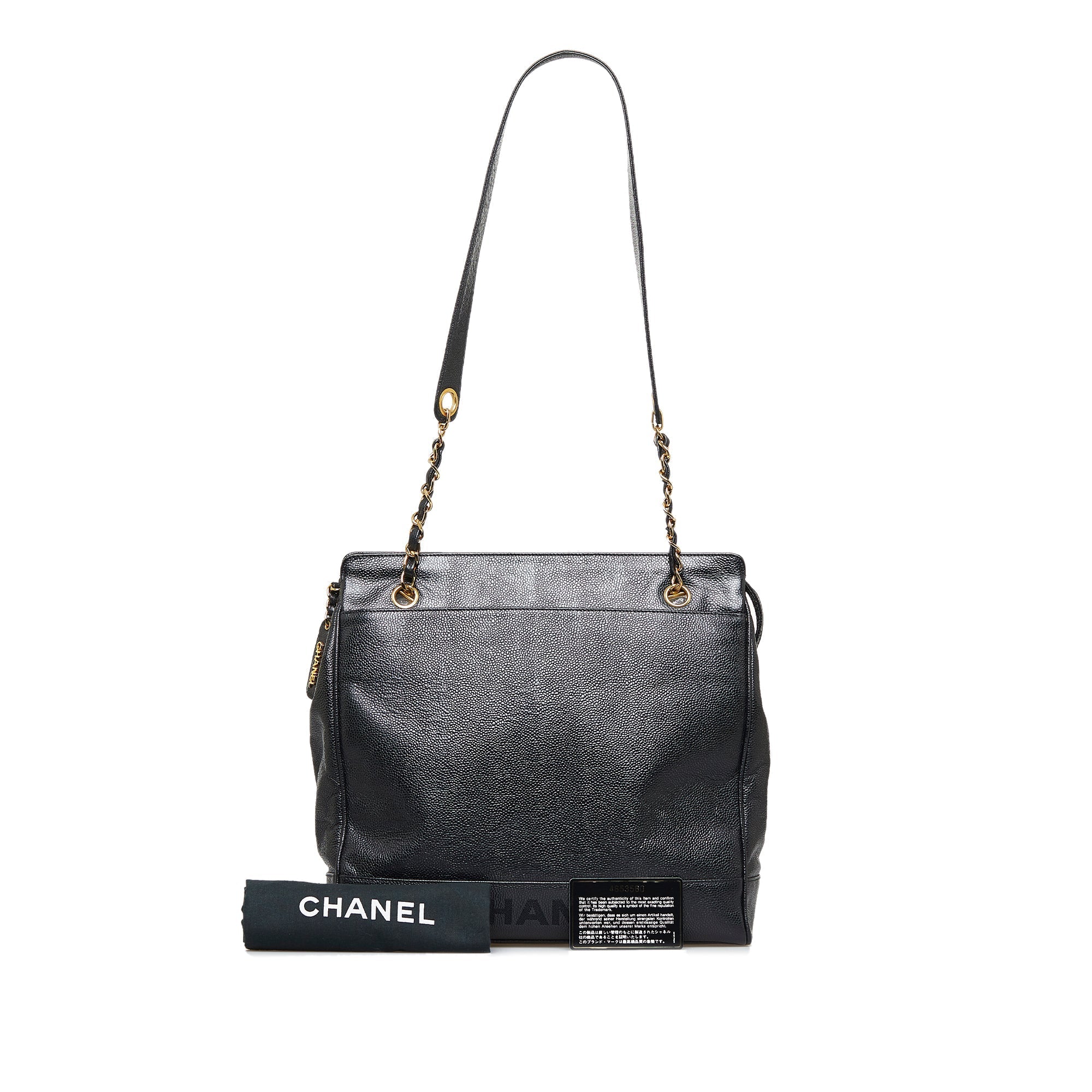 Black Chanel Caviar Chain Tote