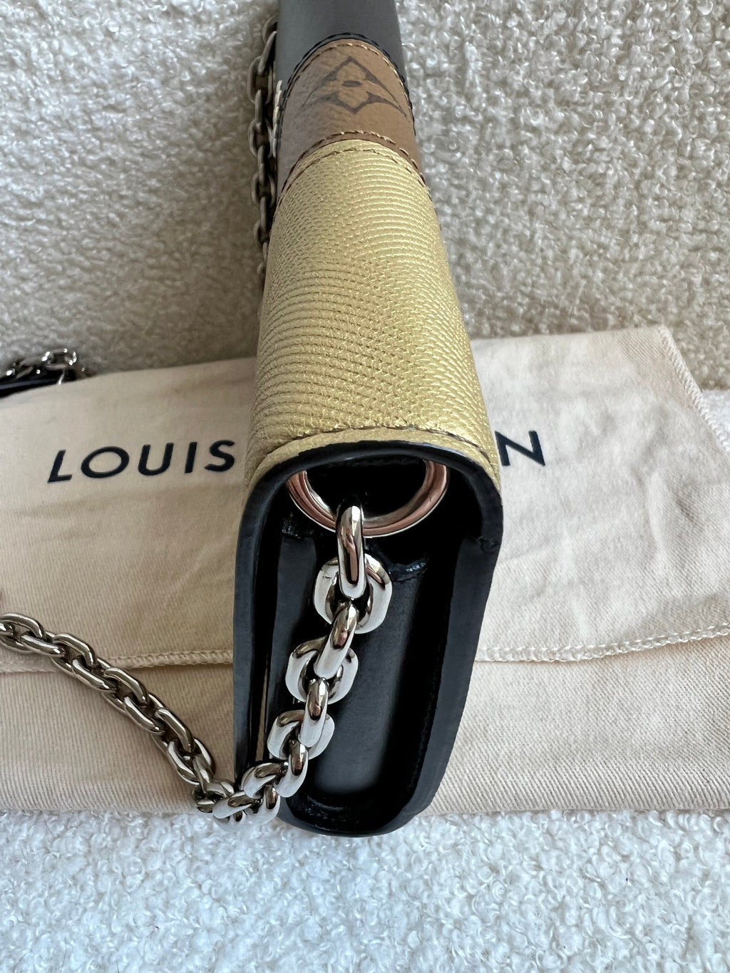 Louis Vuitton Reverse Monogram Studded Twist Chain Wallet