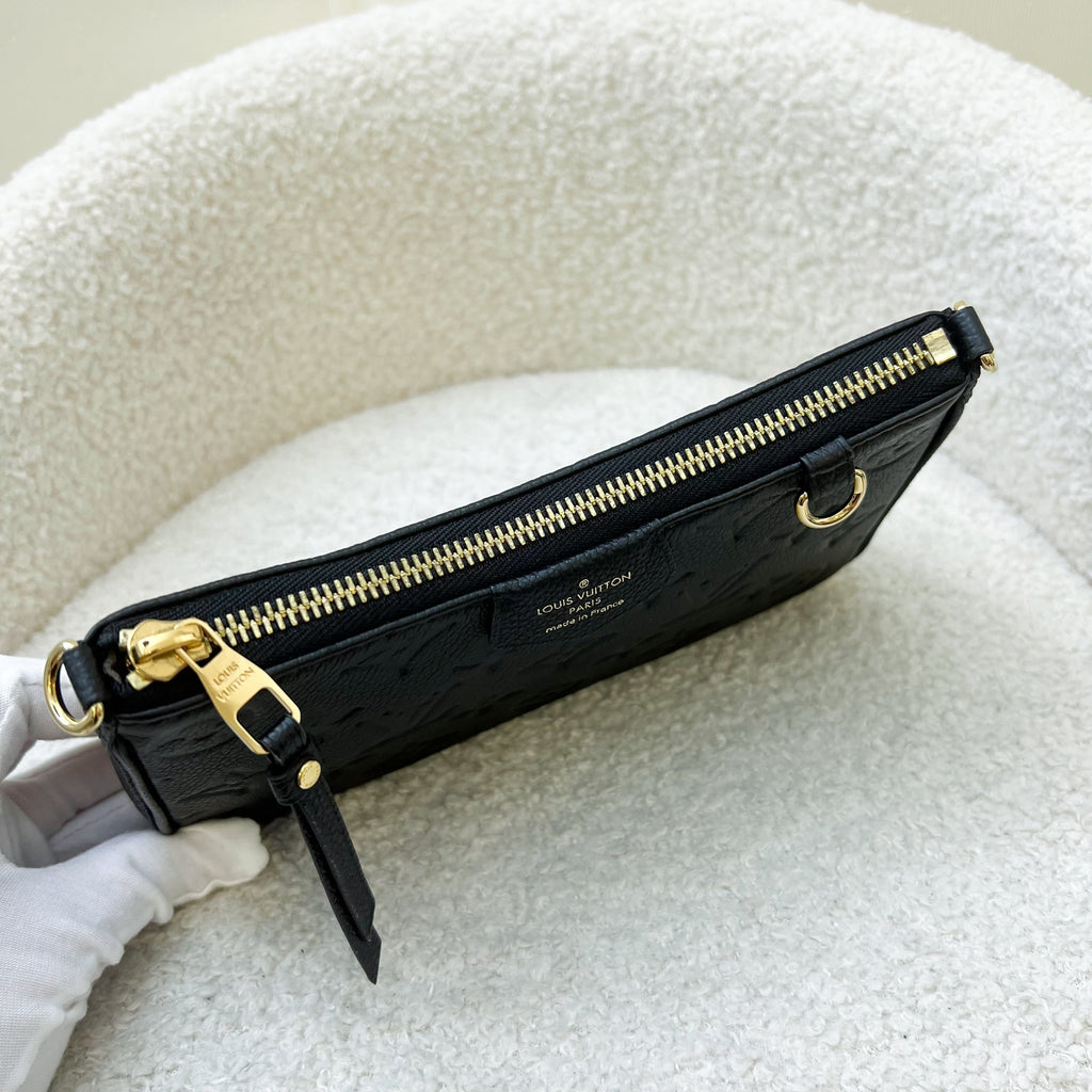 LV Easy Pouch on Strap Bag in Black Monogram Empreinte Leather and GHW