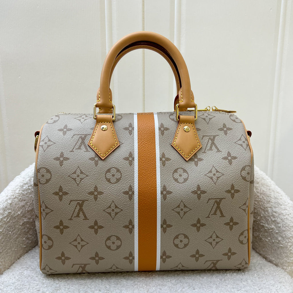 LV Speedy 25 Bandouliere in Beige Monopaname Canvas and GHW