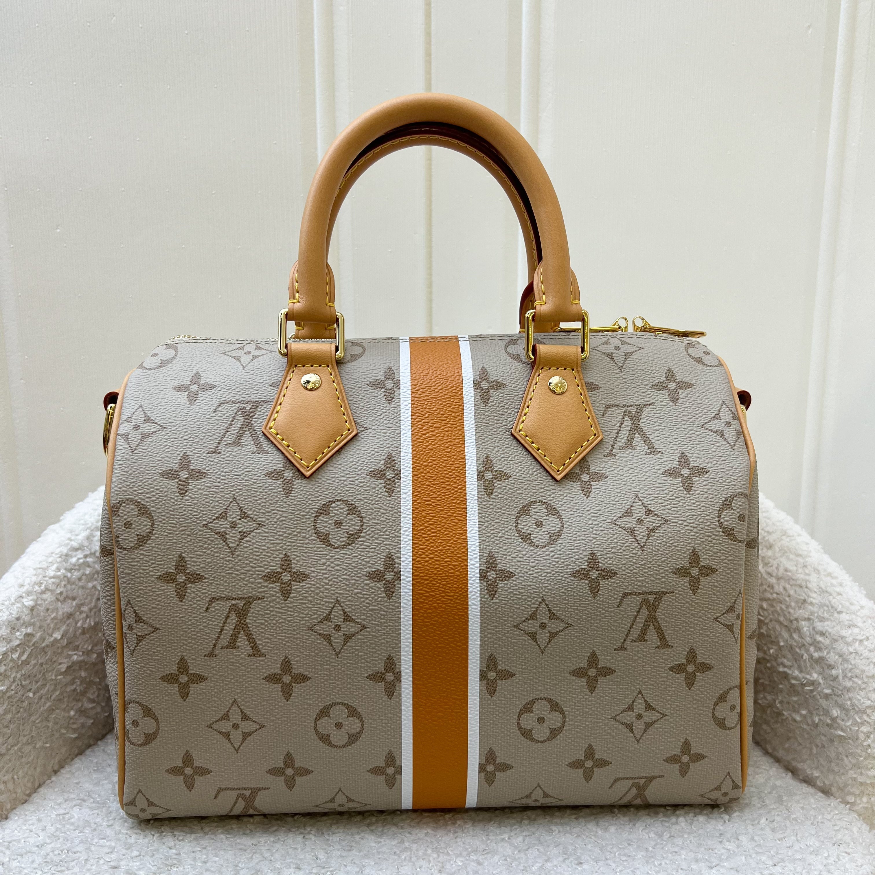 LV Speedy 25 Bandouliere in Beige Monopaname Canvas and GHW