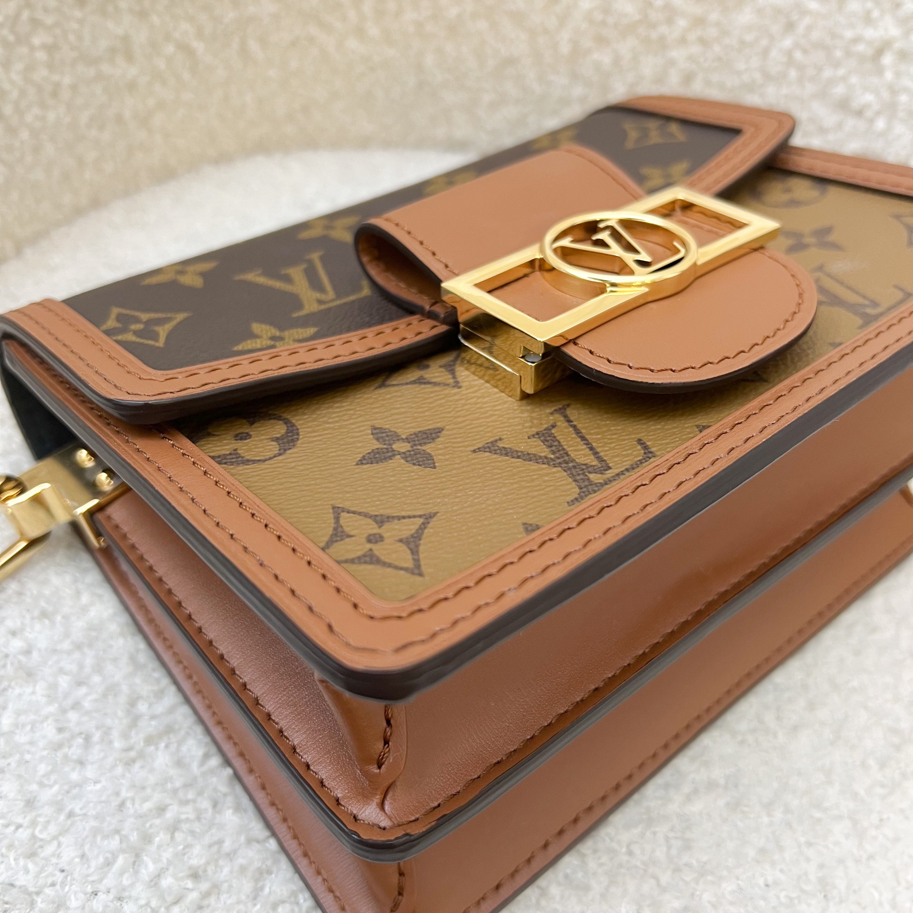 LV Mini Dauphine in Reverse Monogram, Monogram Canvas and GHW