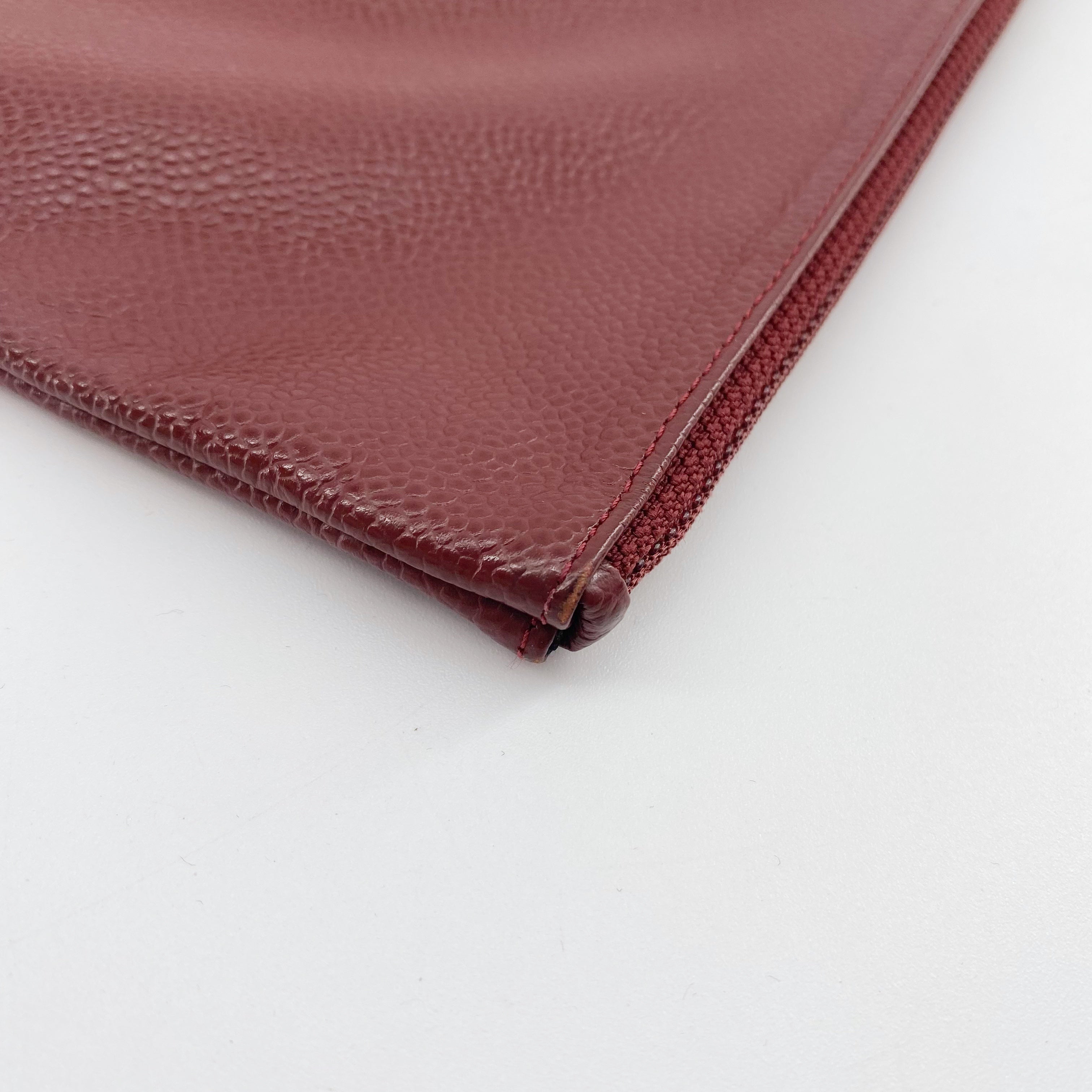 Chanel Red Leather Clutch