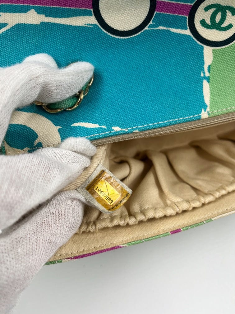 Chanel Eiffel Tower Canvas Flap Bag w 24K Gold Hardware