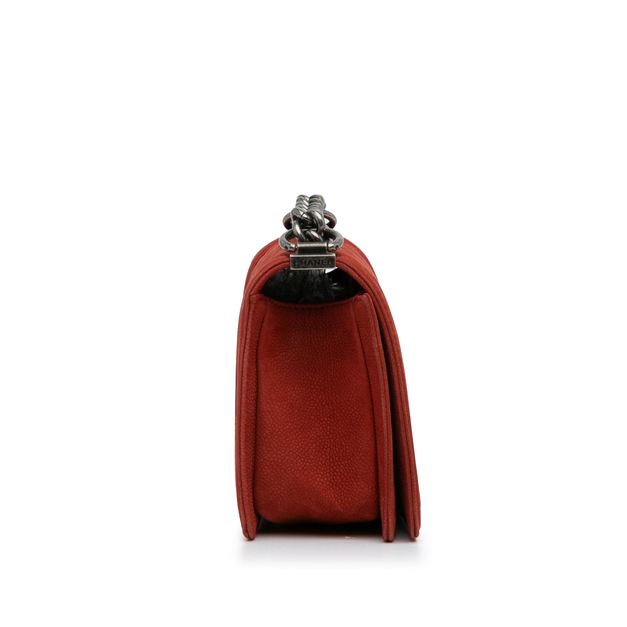 Chanel Boy Flap Large Red Caviar Ruthenium