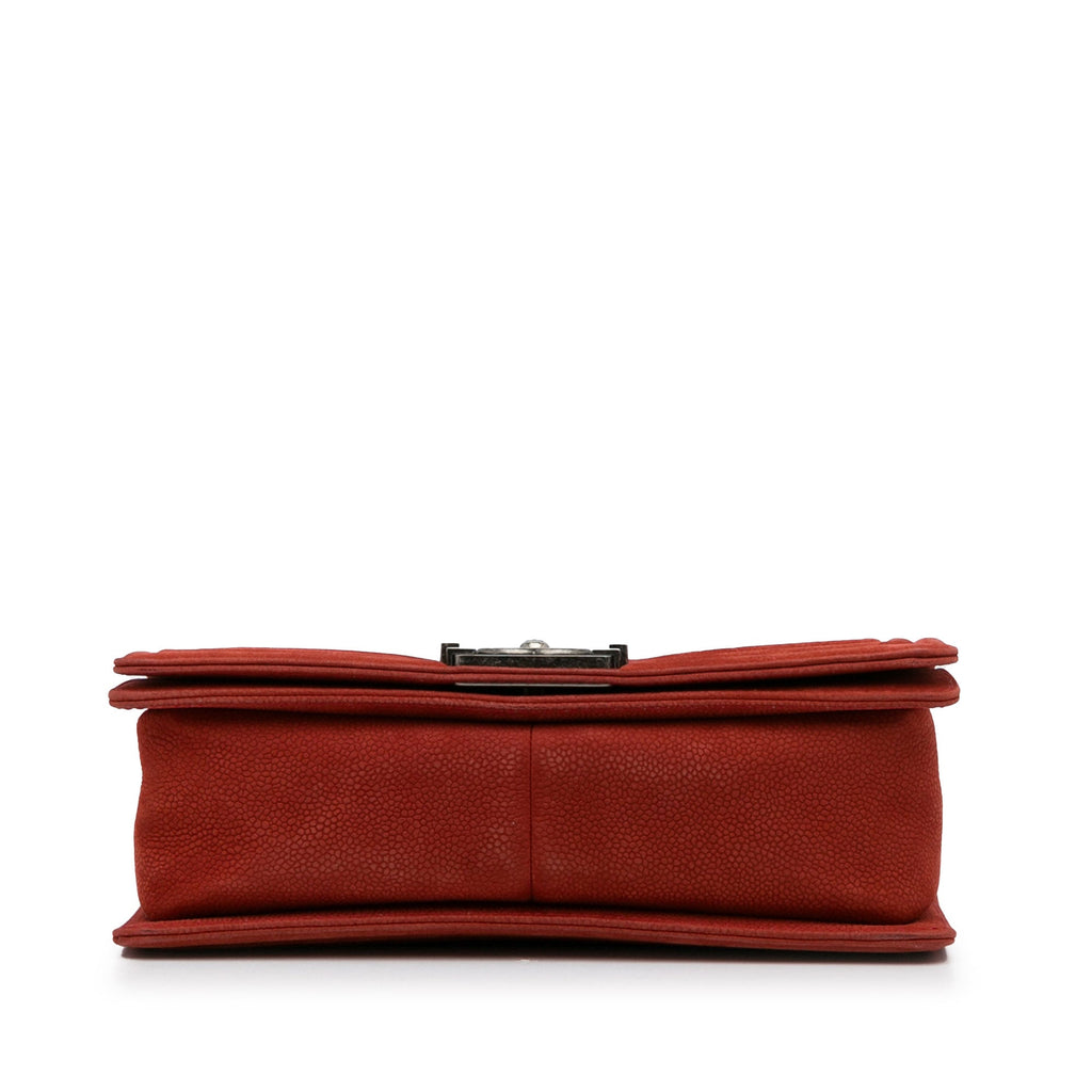 Chanel Boy Flap Large Red Caviar Ruthenium