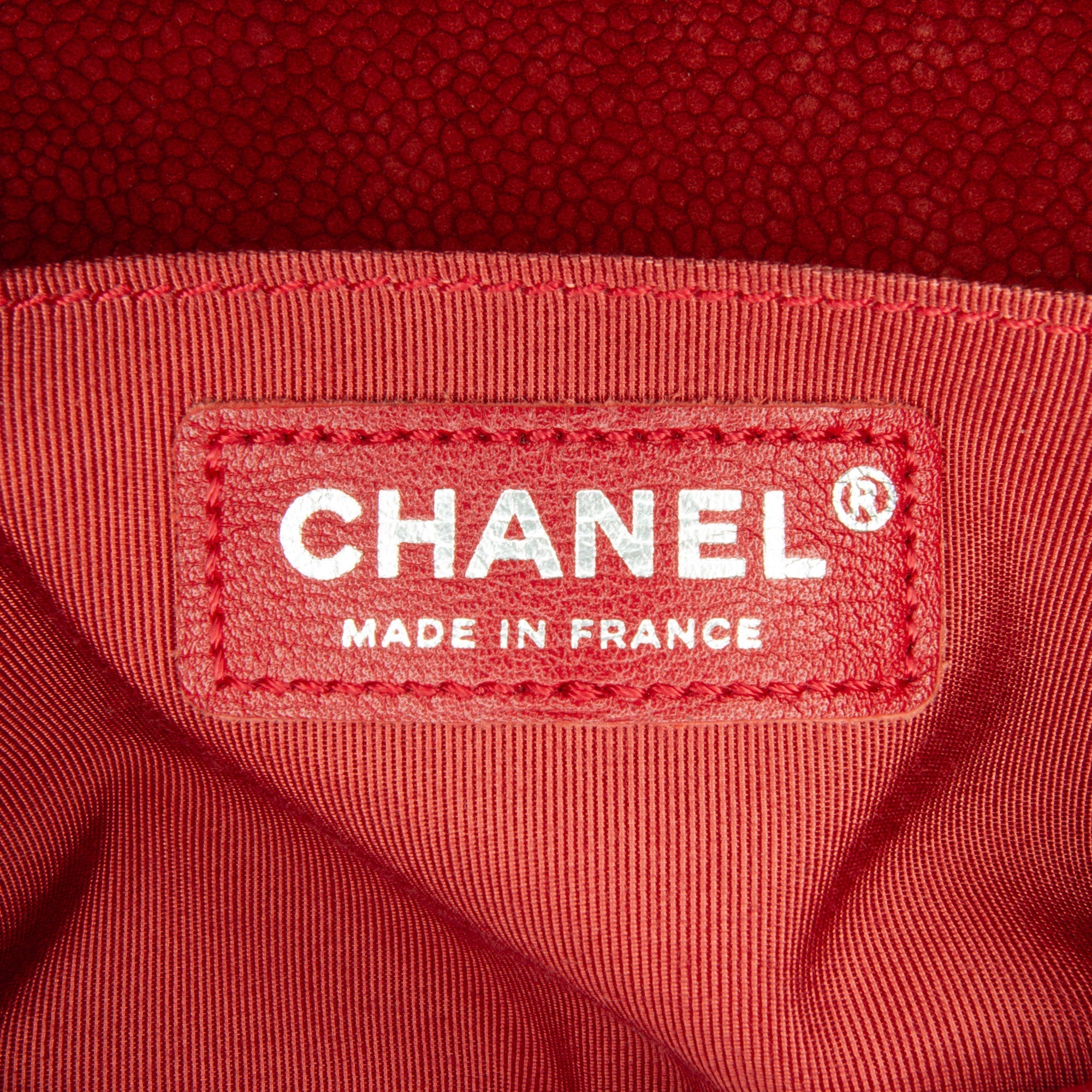 Chanel Boy Flap Large Red Caviar Ruthenium