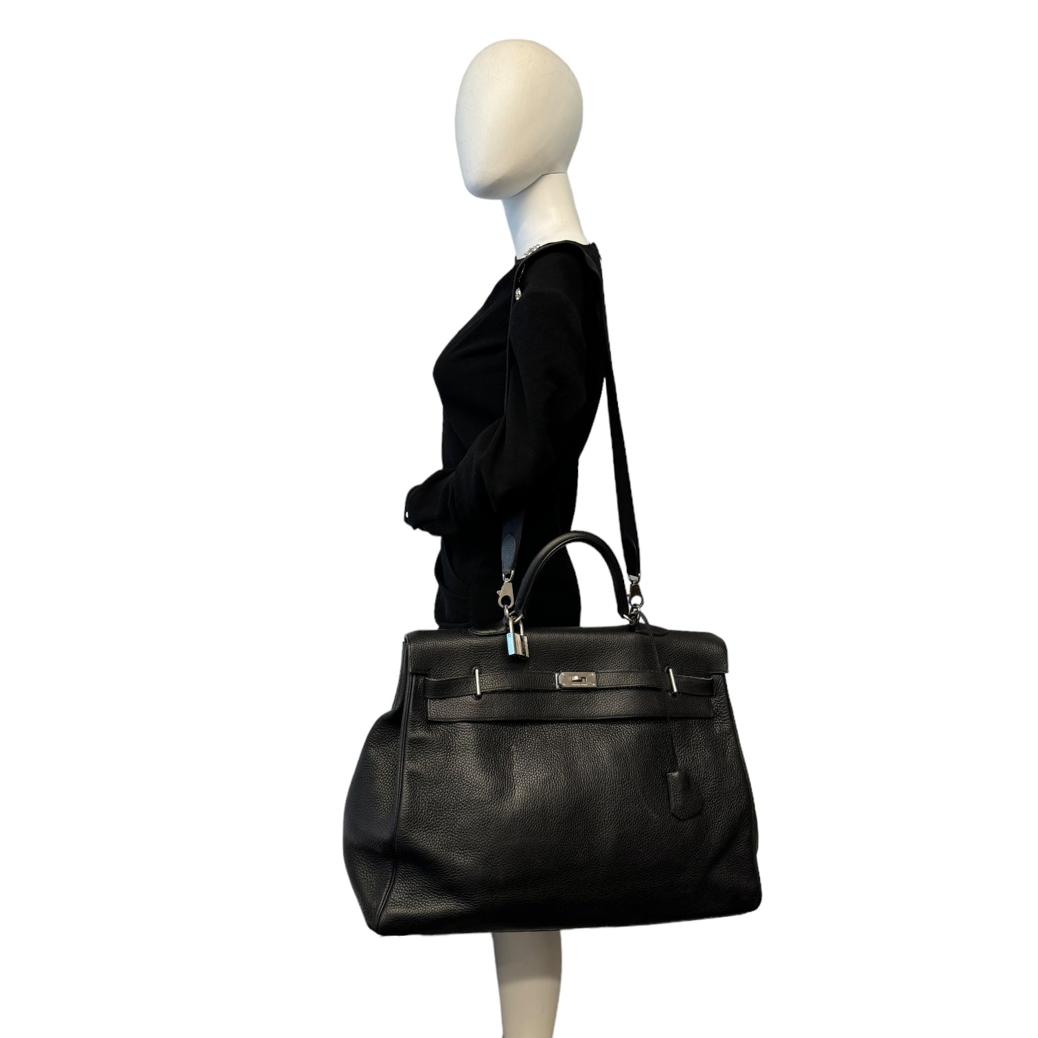 HermÃƒÆ’Ã‚Â¨s Kelly 50 Black Togo