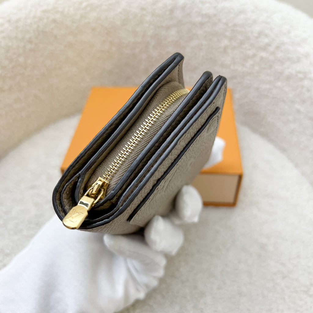 LV Clea Compact Wallet in in Tourterelle Monogram Empreinte Leather and GHW