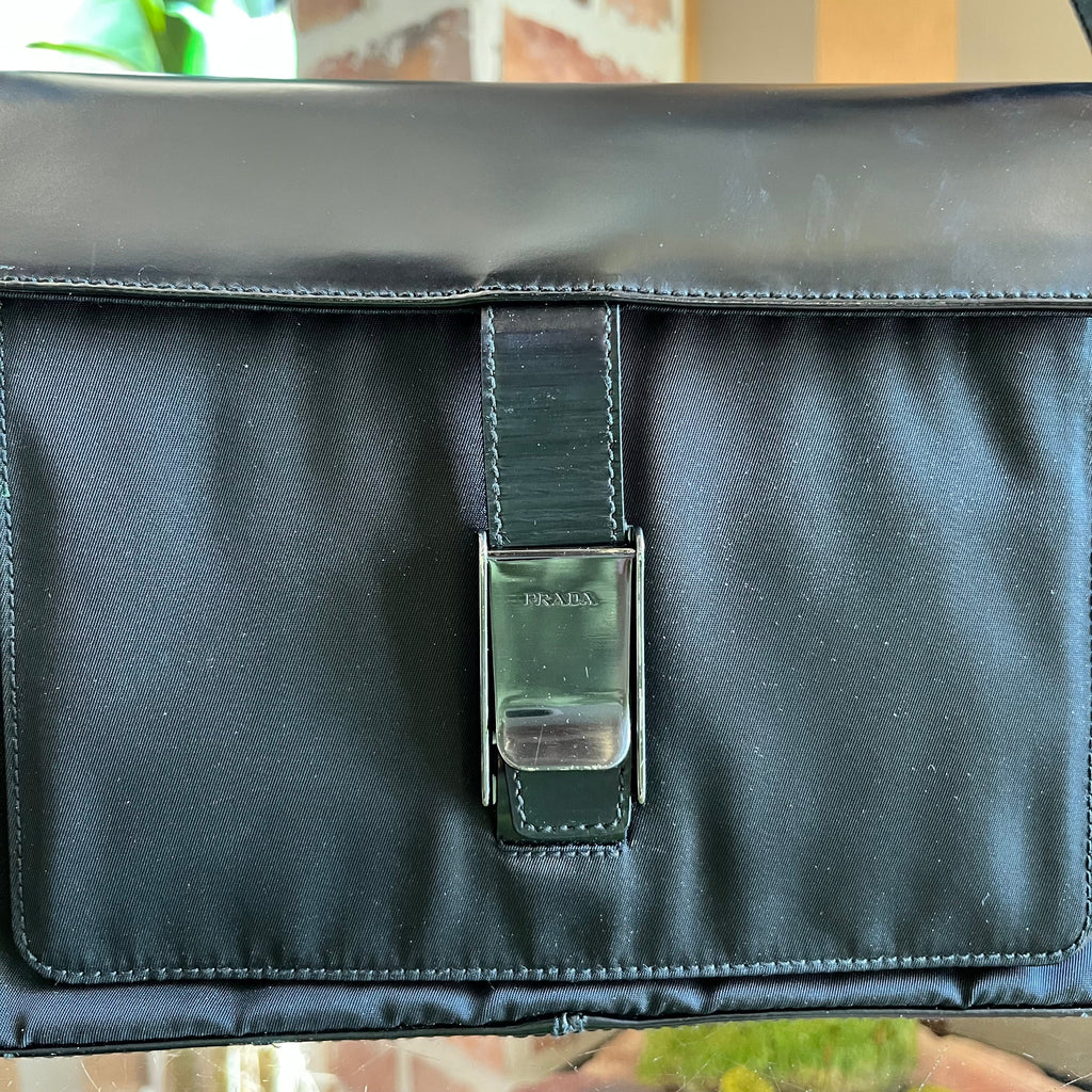 PRADA Spazzolato Tesstuto Nylon Shoulder Bag