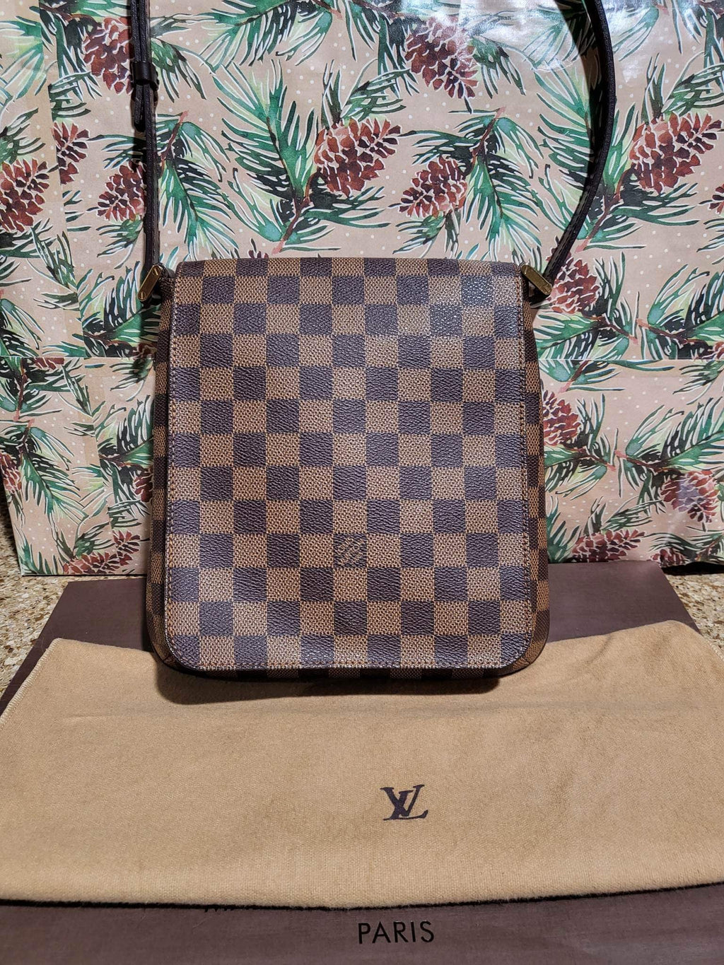 Musette Salsa PM Damier Ebene Shoulder Bag