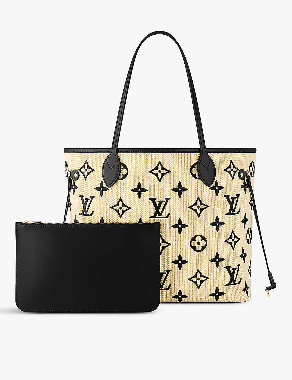 LOUIS VUITTON Neverfull leather and cotton-blend tote bag