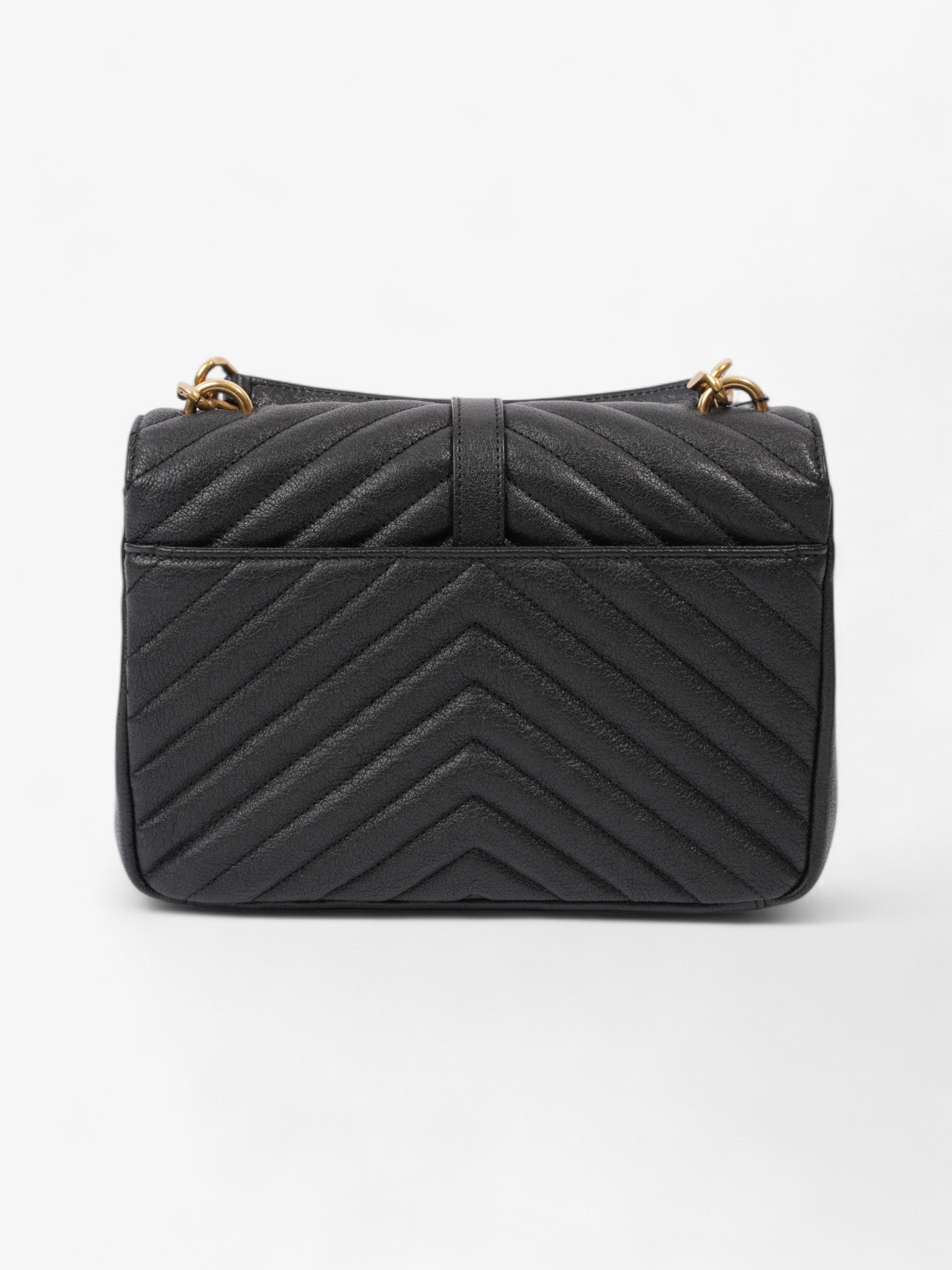 Saint Laurent College Black Lambskin Leather Medium