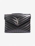 Saint Laurent Lou Lou Black Lambskin Leather Large