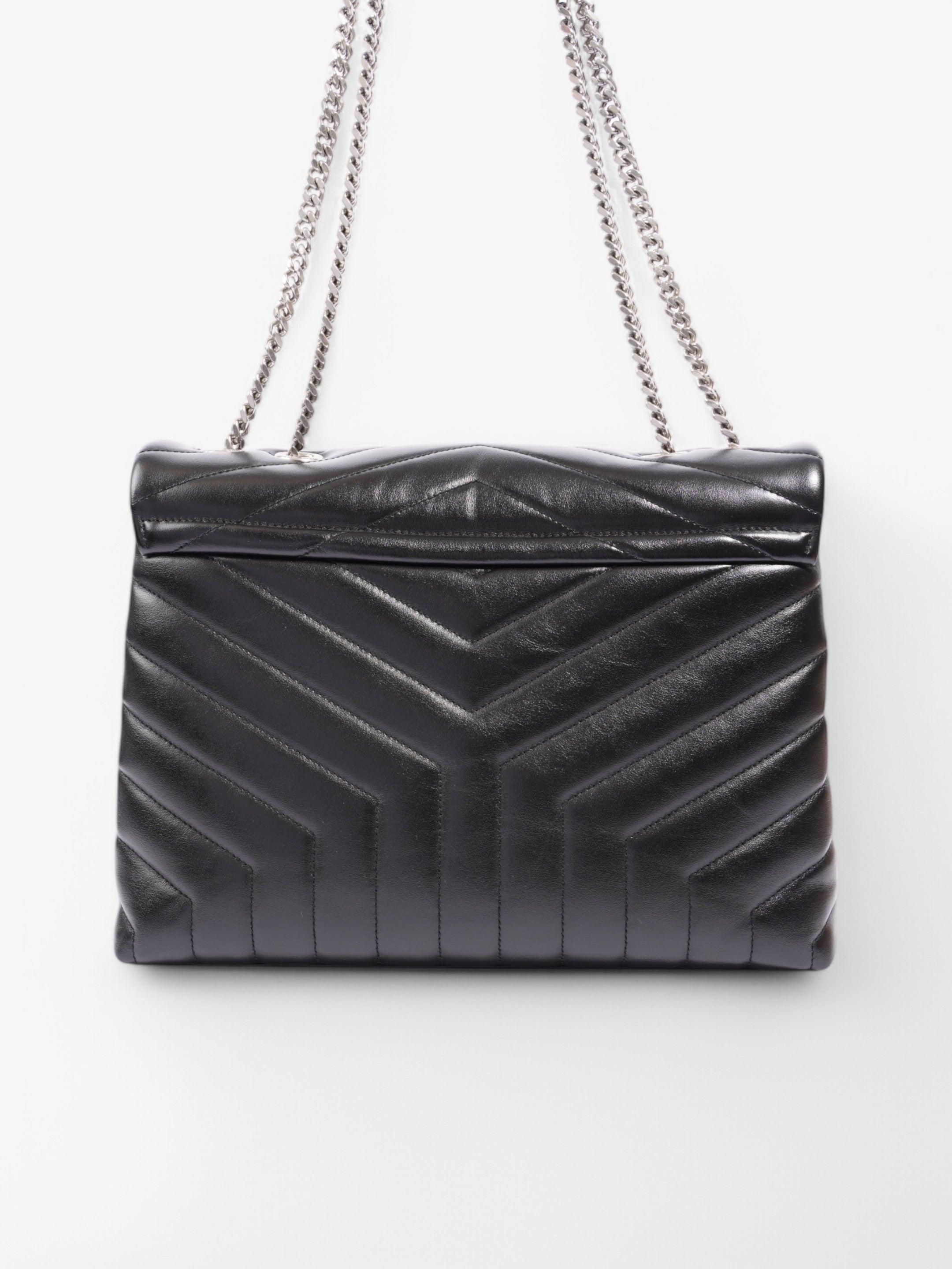 Saint Laurent Lou Lou Black Lambskin Leather Large