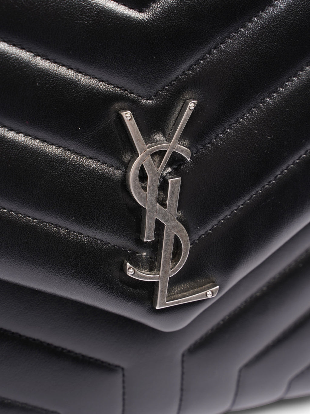 Saint Laurent Lou Lou Black Lambskin Leather Large