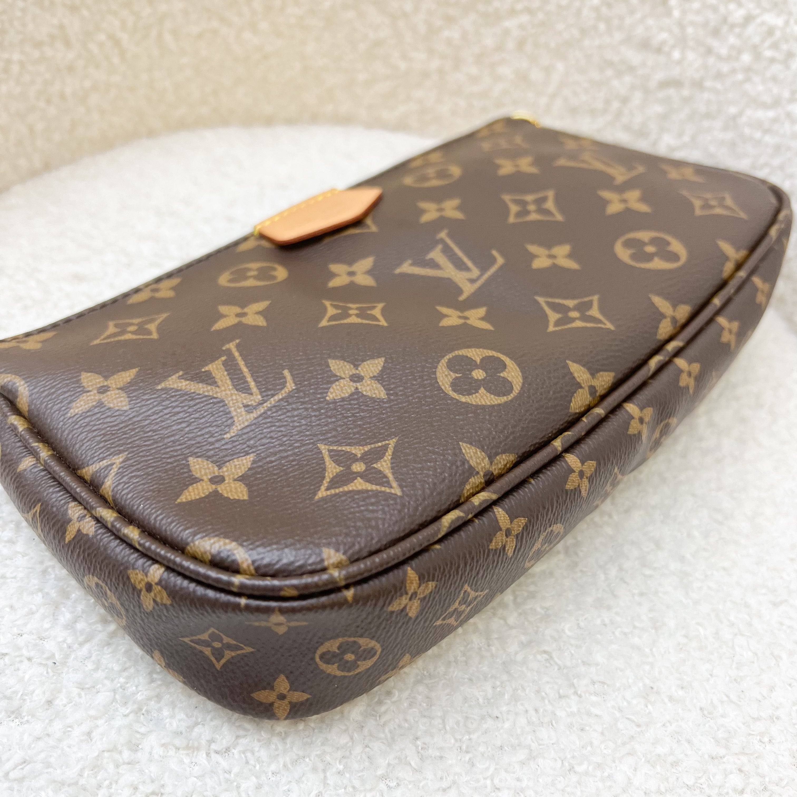 LV Multi Pochette Accessoires MPA Larger Pochette in Monogram Canvas GHW + LV Short Leather Strap