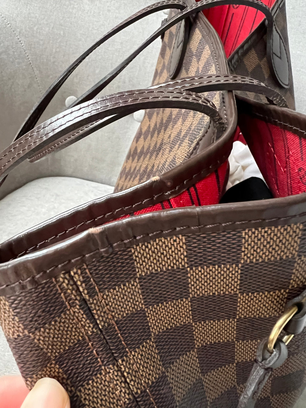 Louis Vuitton Neverfull MM Damier Ebene Cherry Interior (RRP £1410)