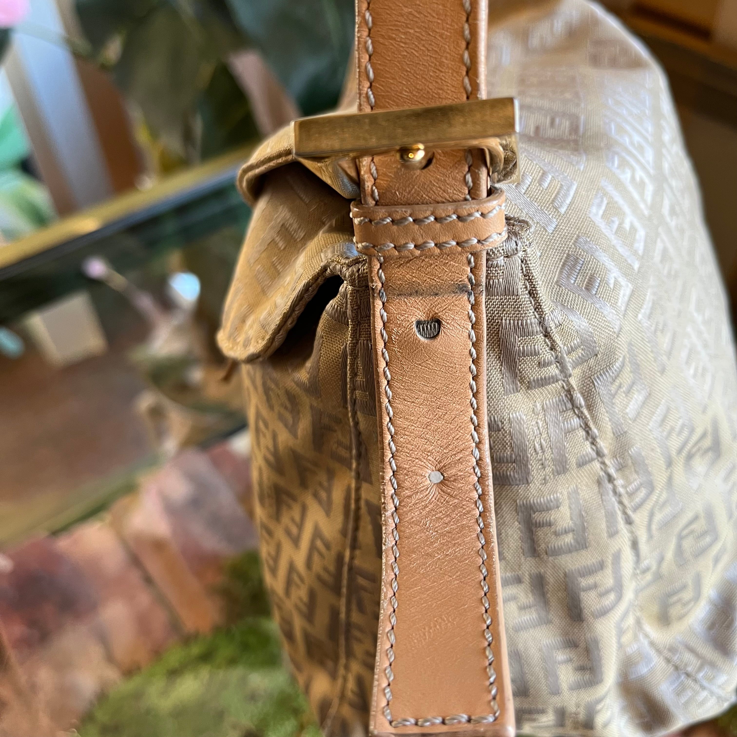 FENDI Mamma Zucchino Brown Canvas Shoulder Bag