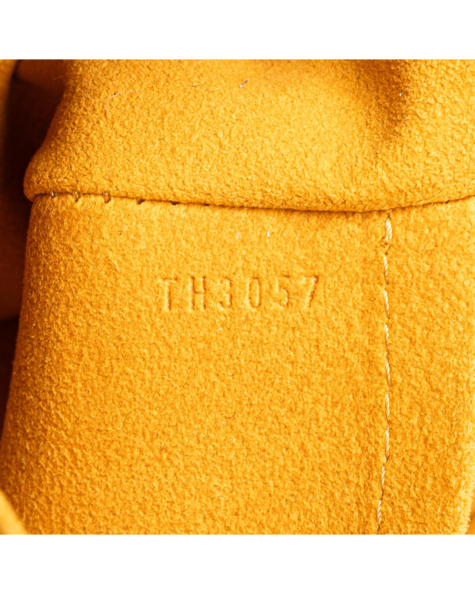 Monogram Denim Neo Cabby GM with Leather Trim and Top Zip Closure