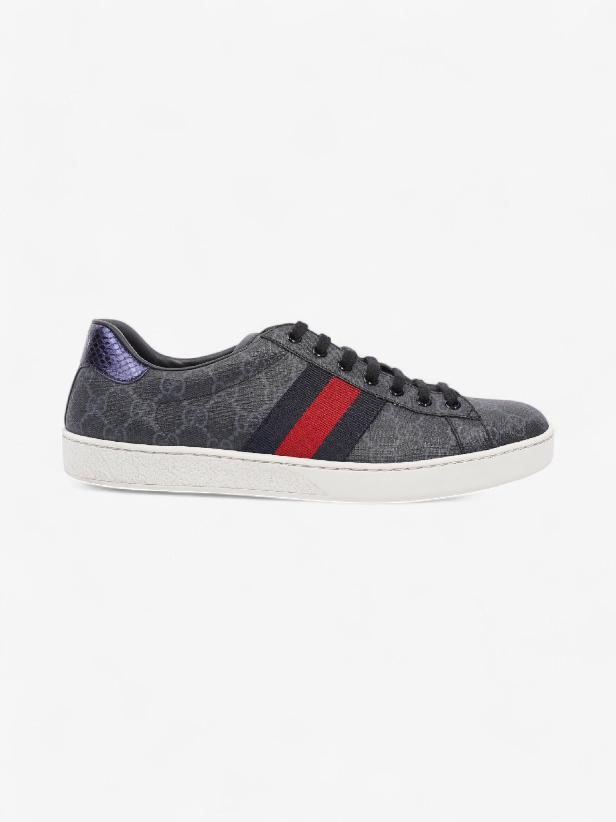 Gucci Ace GG Supreme Sneakers Black / Red / Navy Canvas EU 43.5 UK 9.5