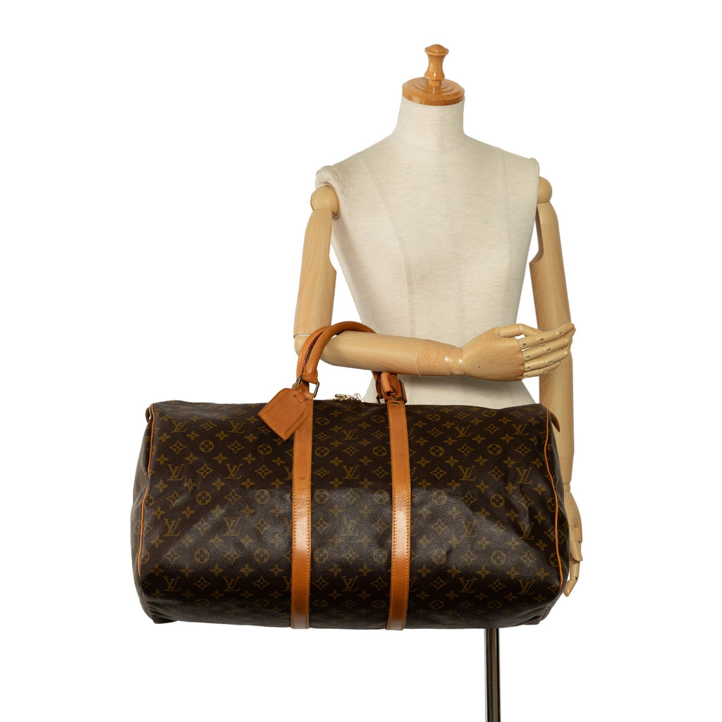 Brown Louis Vuitton Monogram Keepall 60 Travel Bag
